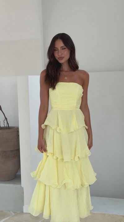 Load and play video in Gallery viewer, Lanica Maxi Dress - Yellow
