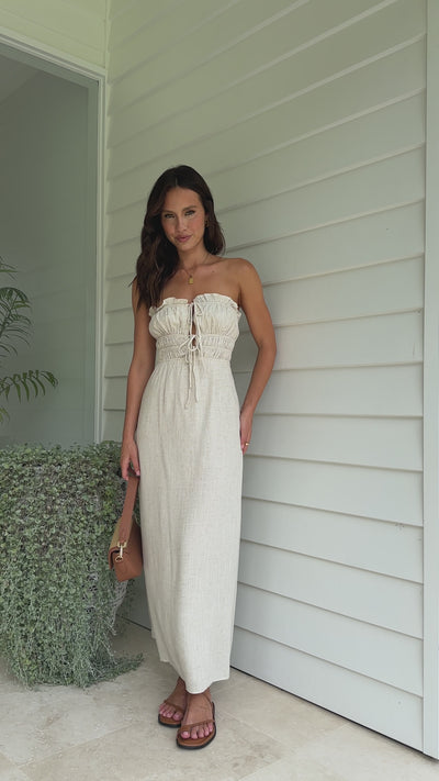 Load and play video in Gallery viewer, Kahli Maxi Dress - Natural
