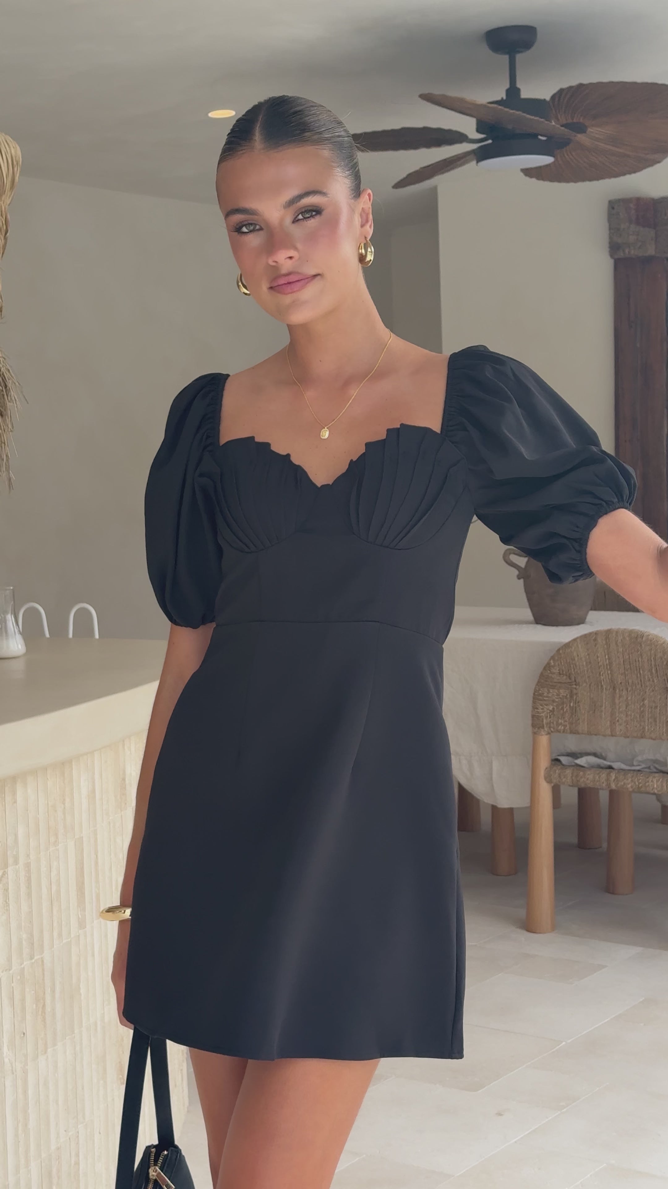 Load video: Ariel Bustier Mini Dress - Black - Billy J