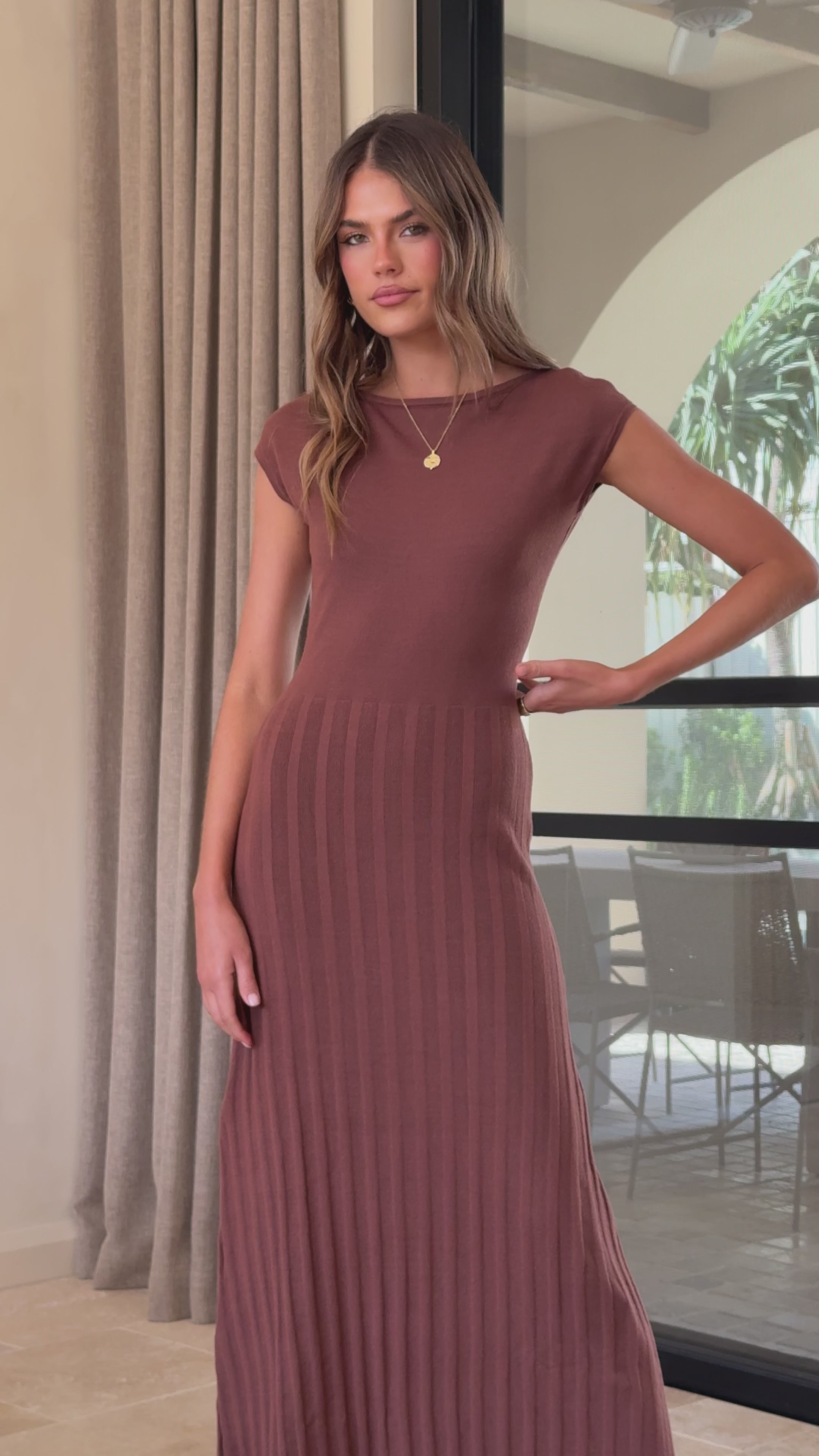 Load video: Marni Maxi Dress - Chocolate - Billy J