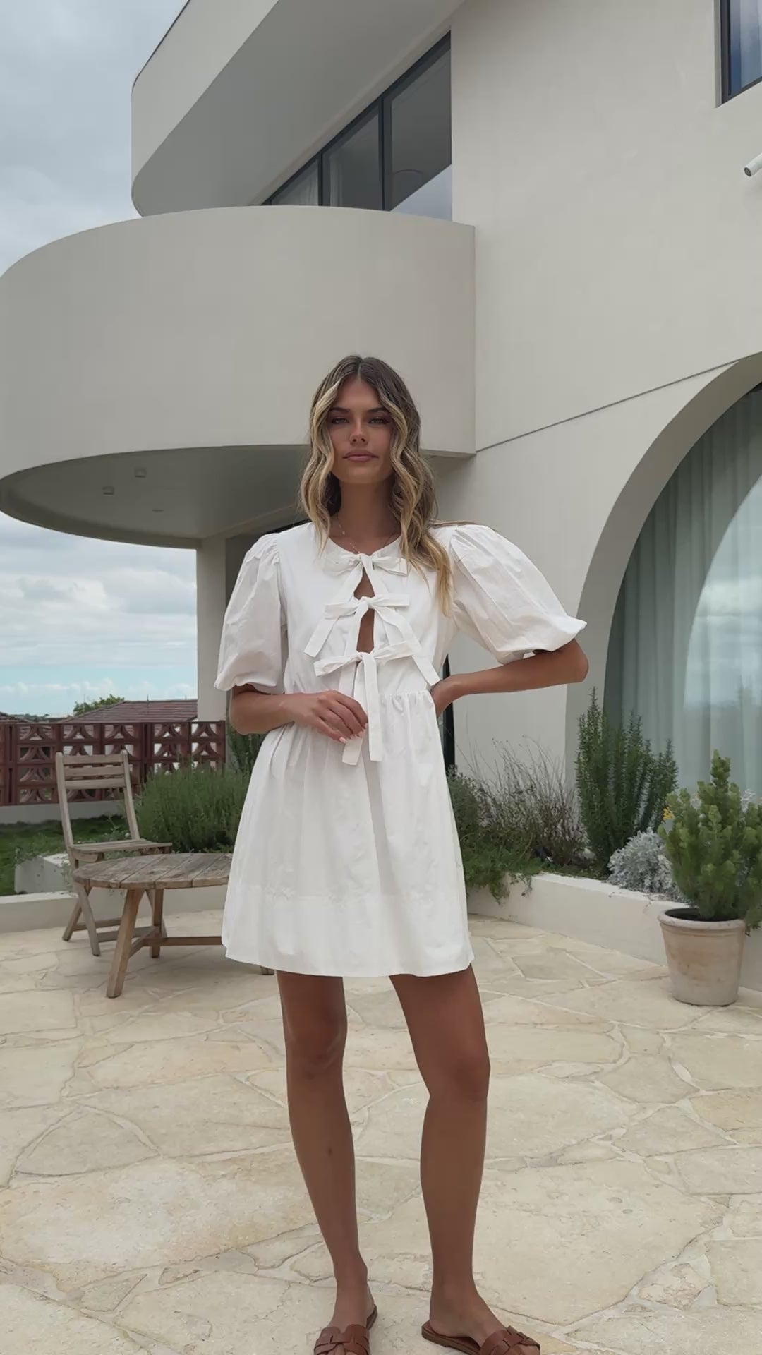 Arana Mini Dress - White - Billy J