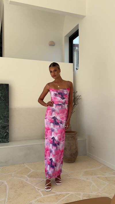 Load and play video in Gallery viewer, Ashley Maxi Dress - Pink Floral
