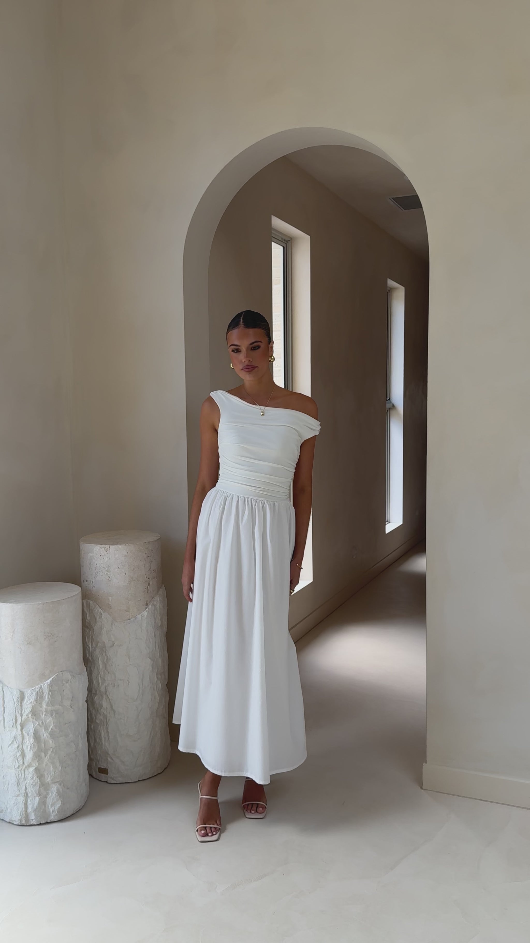 Immy Midi Dress - White - Billy J