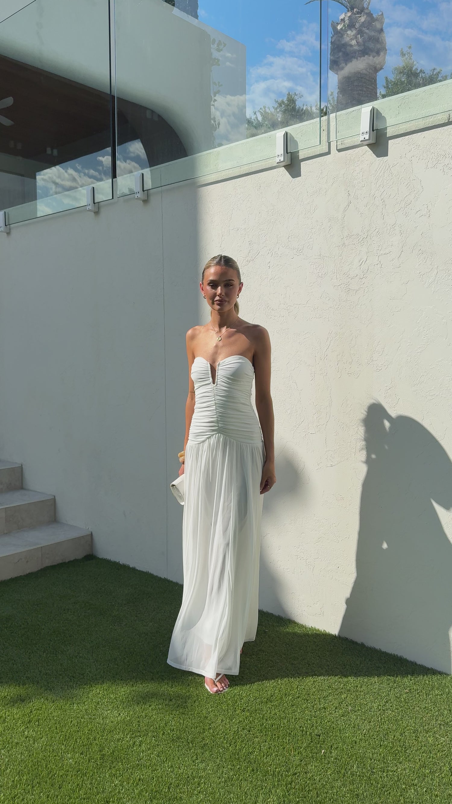 Giselle Strapless Maxi Dress - White - Billy J