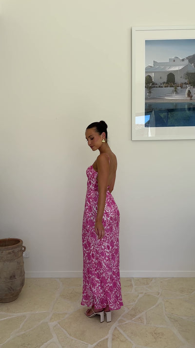 Load and play video in Gallery viewer, Margie Midi Dress - Pink Flower
