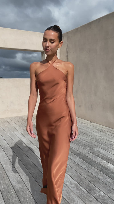 Load and play video in Gallery viewer, Chiara Maxi Dress - Copper
