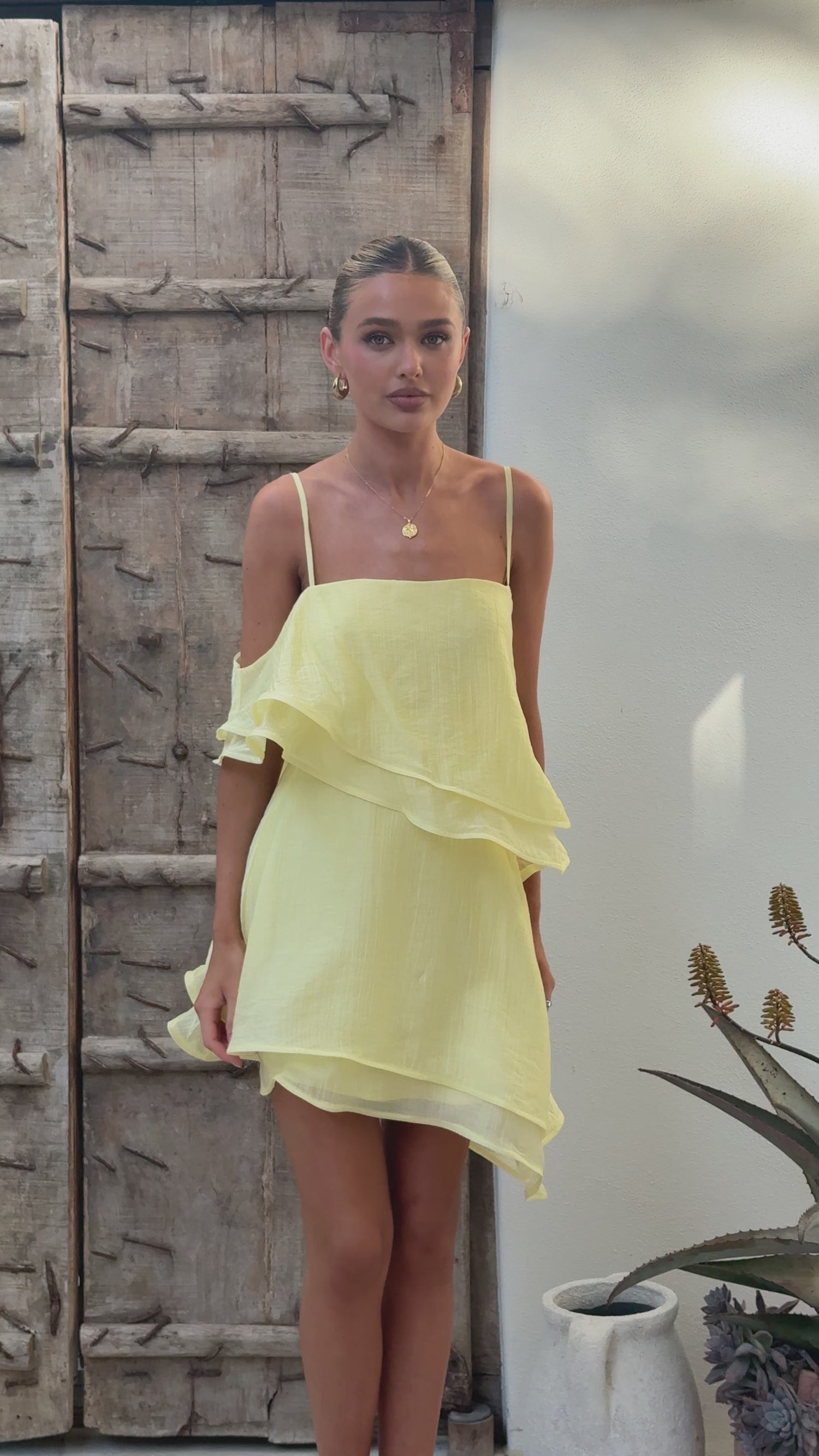 Elain Mini Dress - Yellow - Billy J