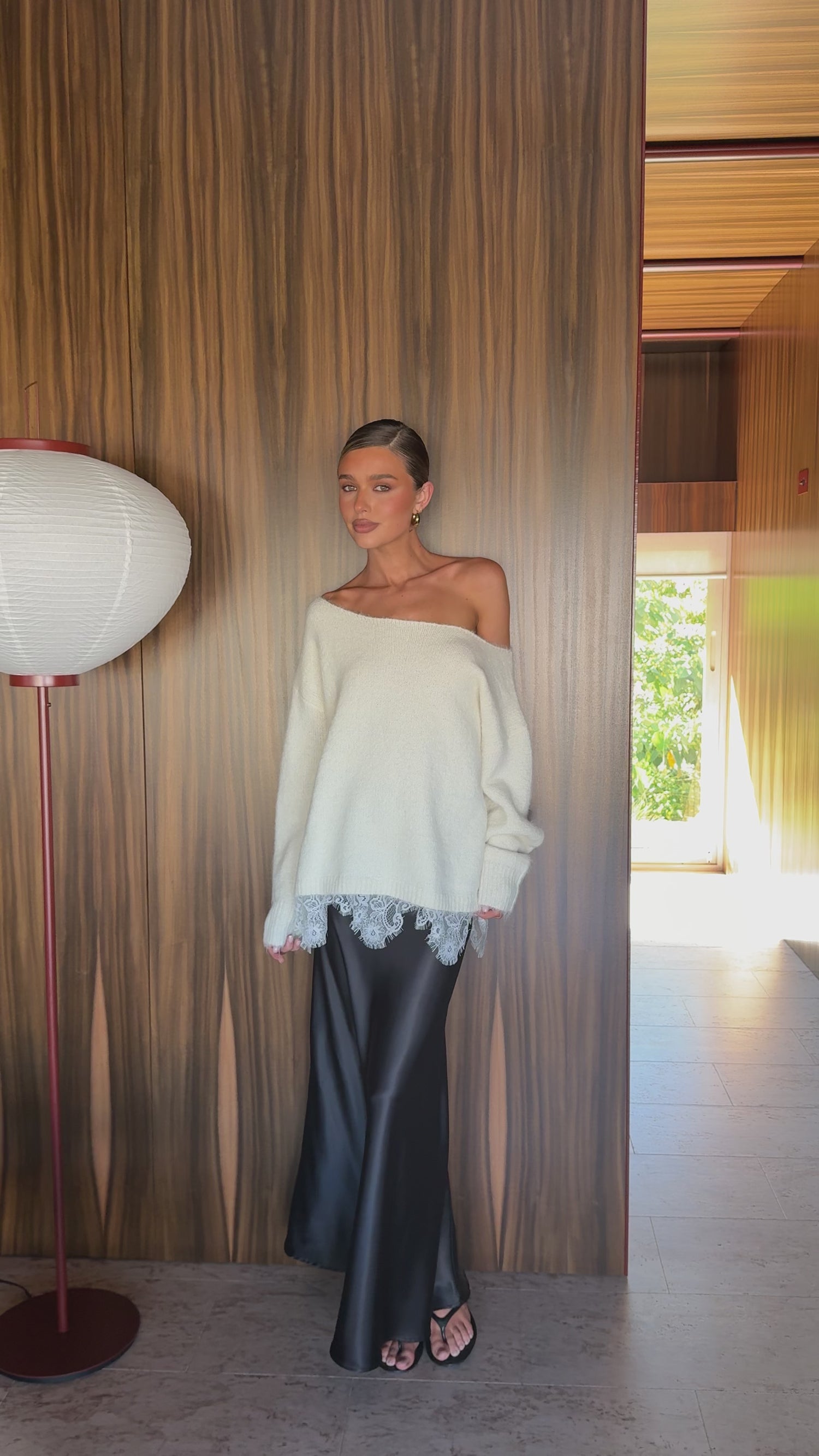 Lainey Off Shoulder Knit - Cream - Billy J