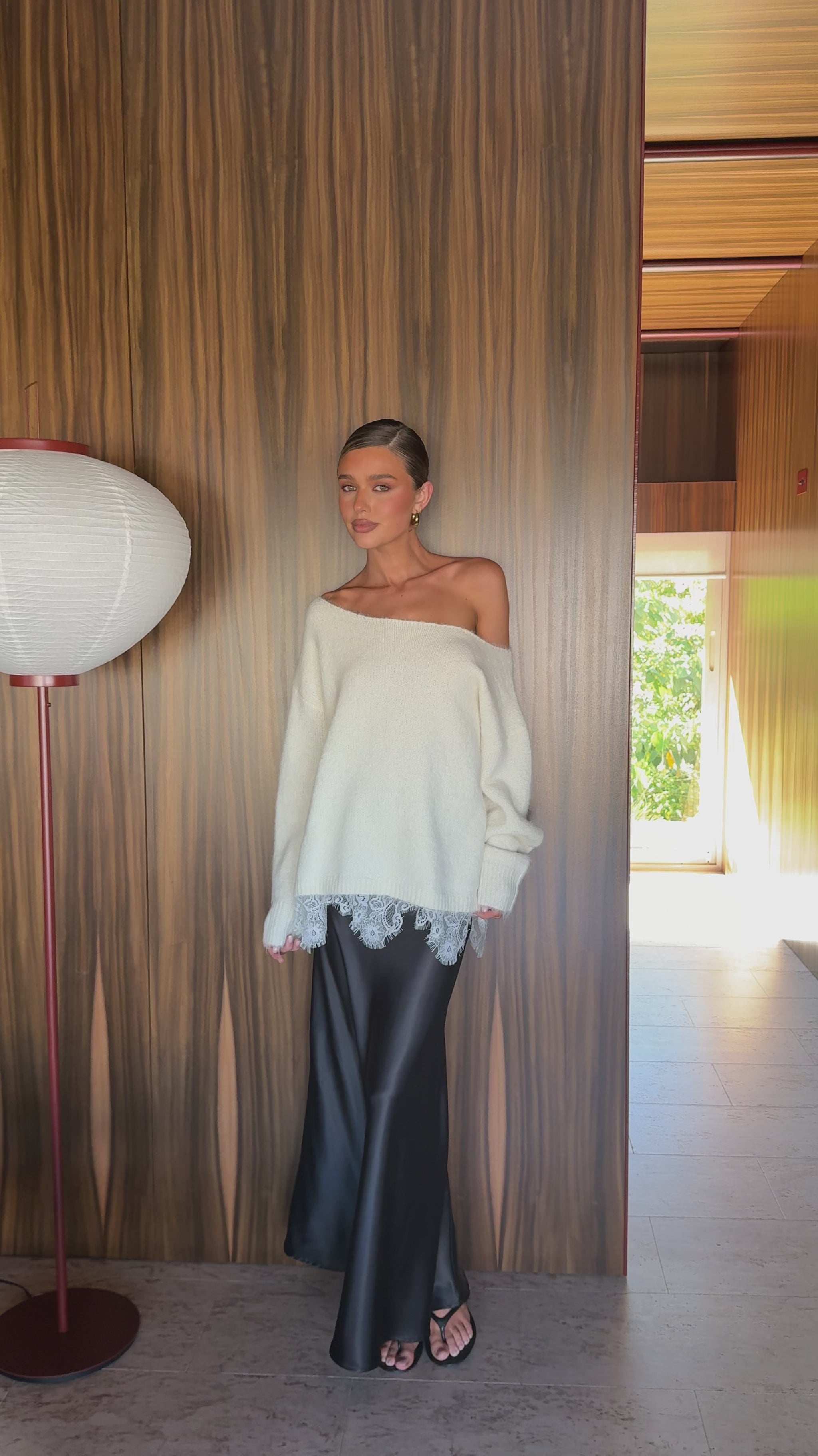 Lainey Off Shoulder Knit - Cream - Billy J