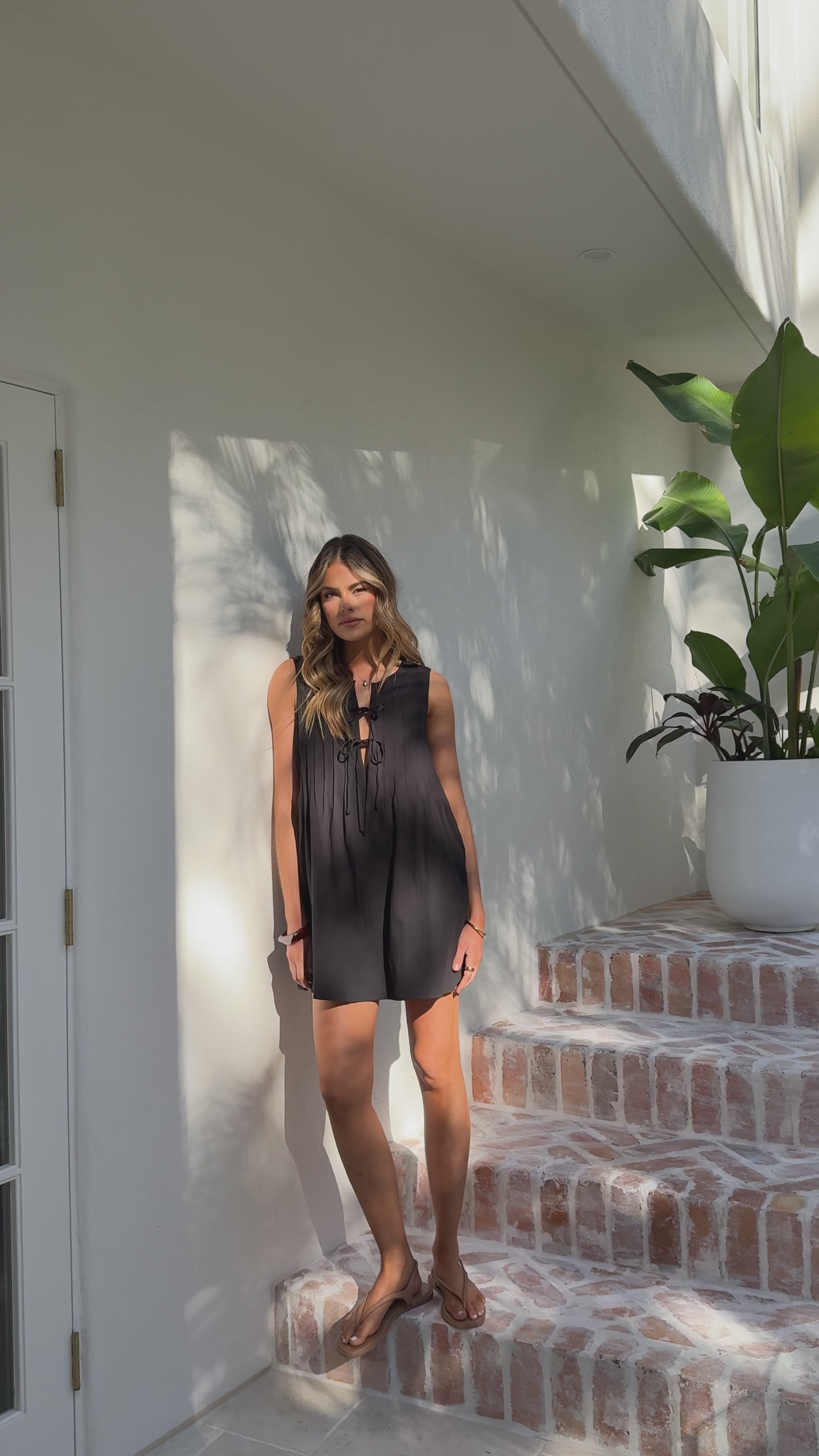 Load video: Sahara Mini Dress - Black - Billy J