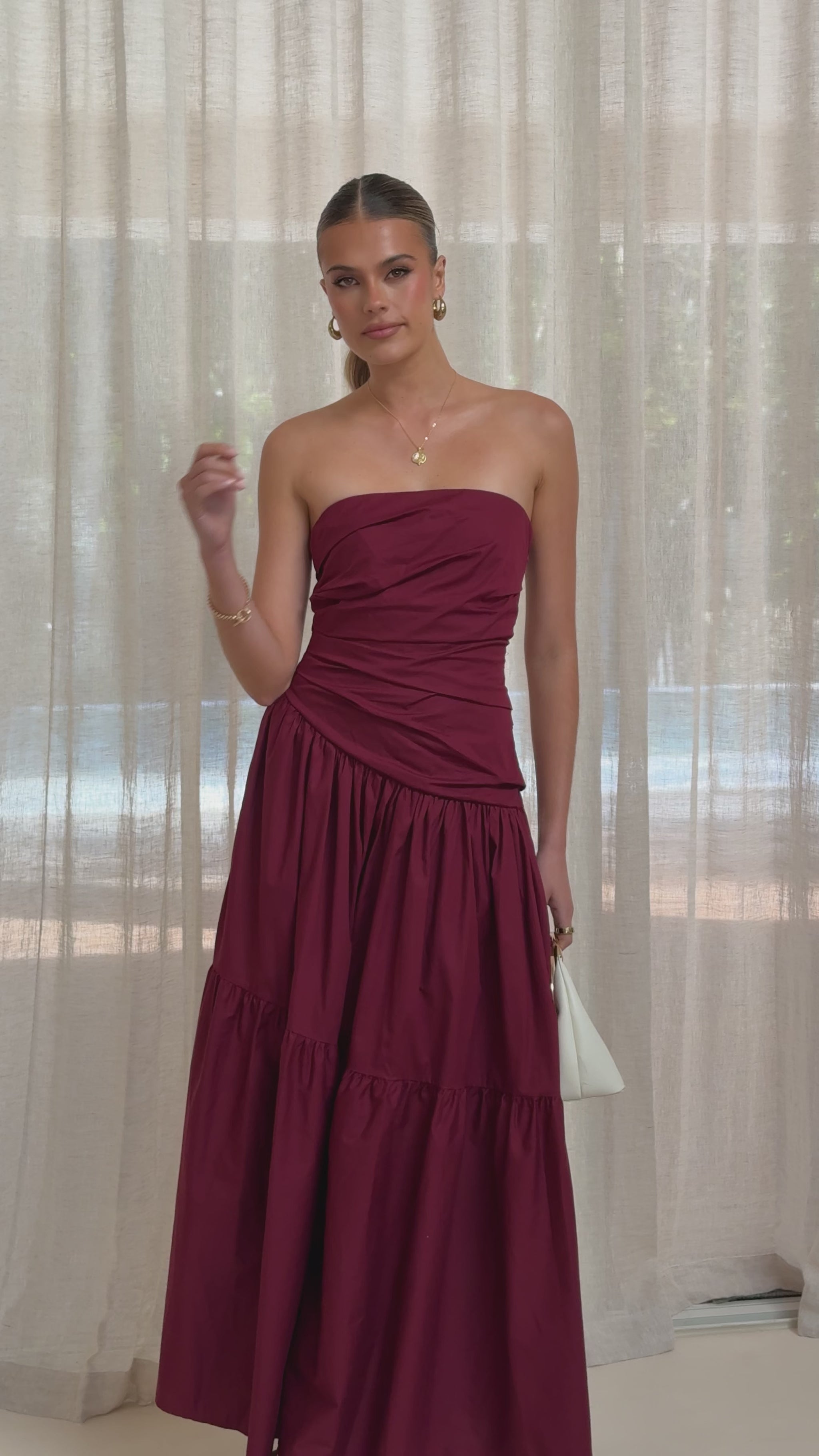 Lola Maxi Dress - Burgundy - Billy J