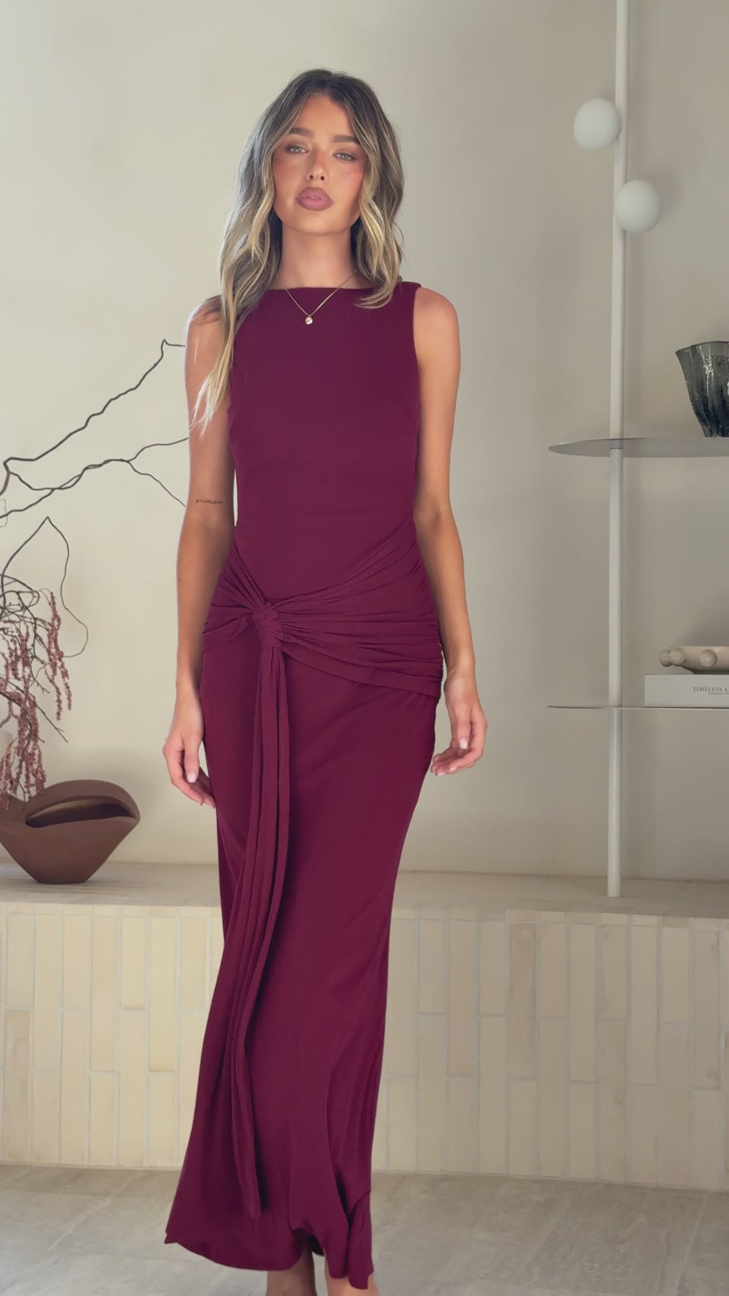 Kalaia Maxi Dress - Wine - Billy J