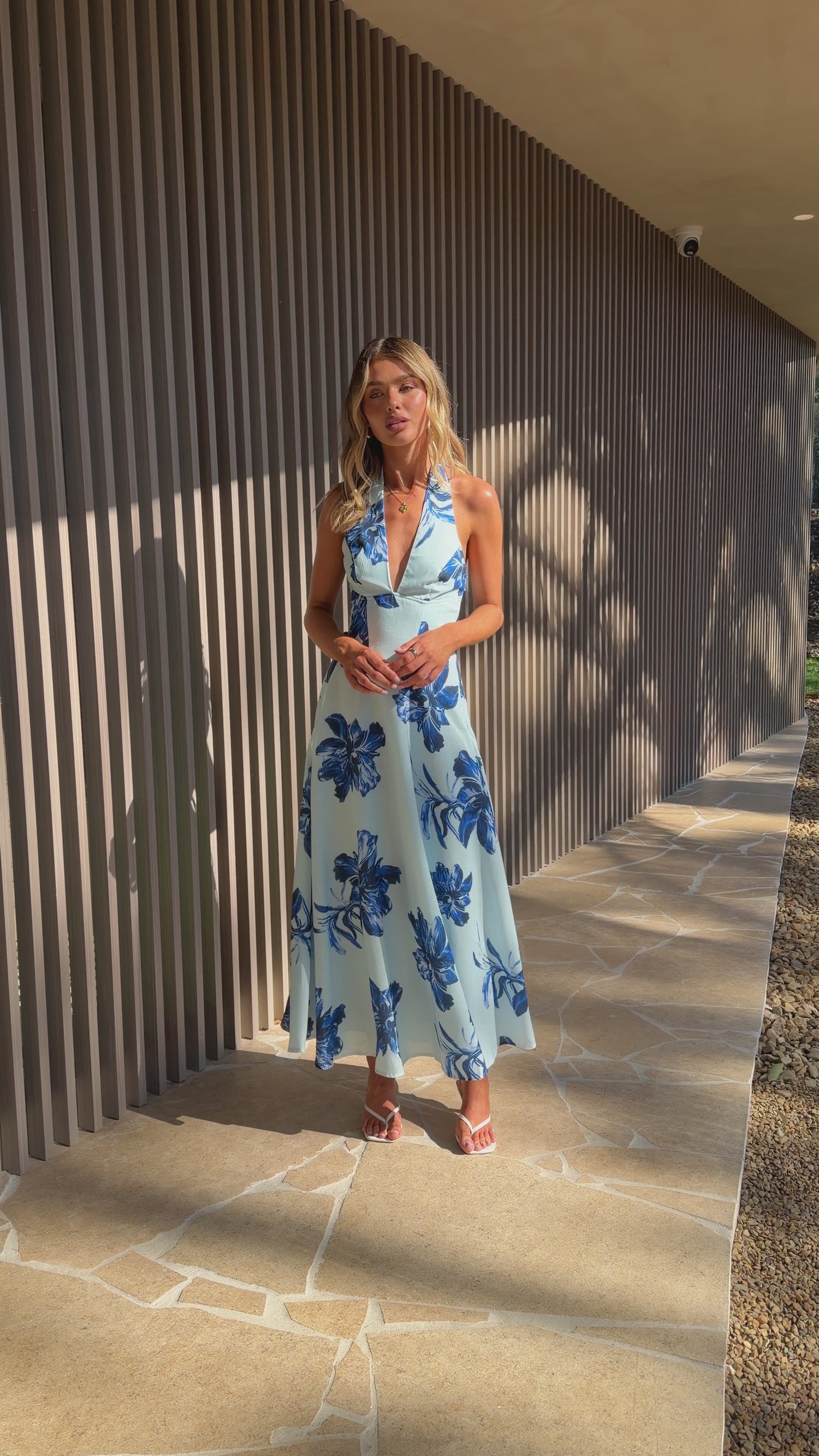 Skye Maxi Dress - Baby Blue Floral - Billy J