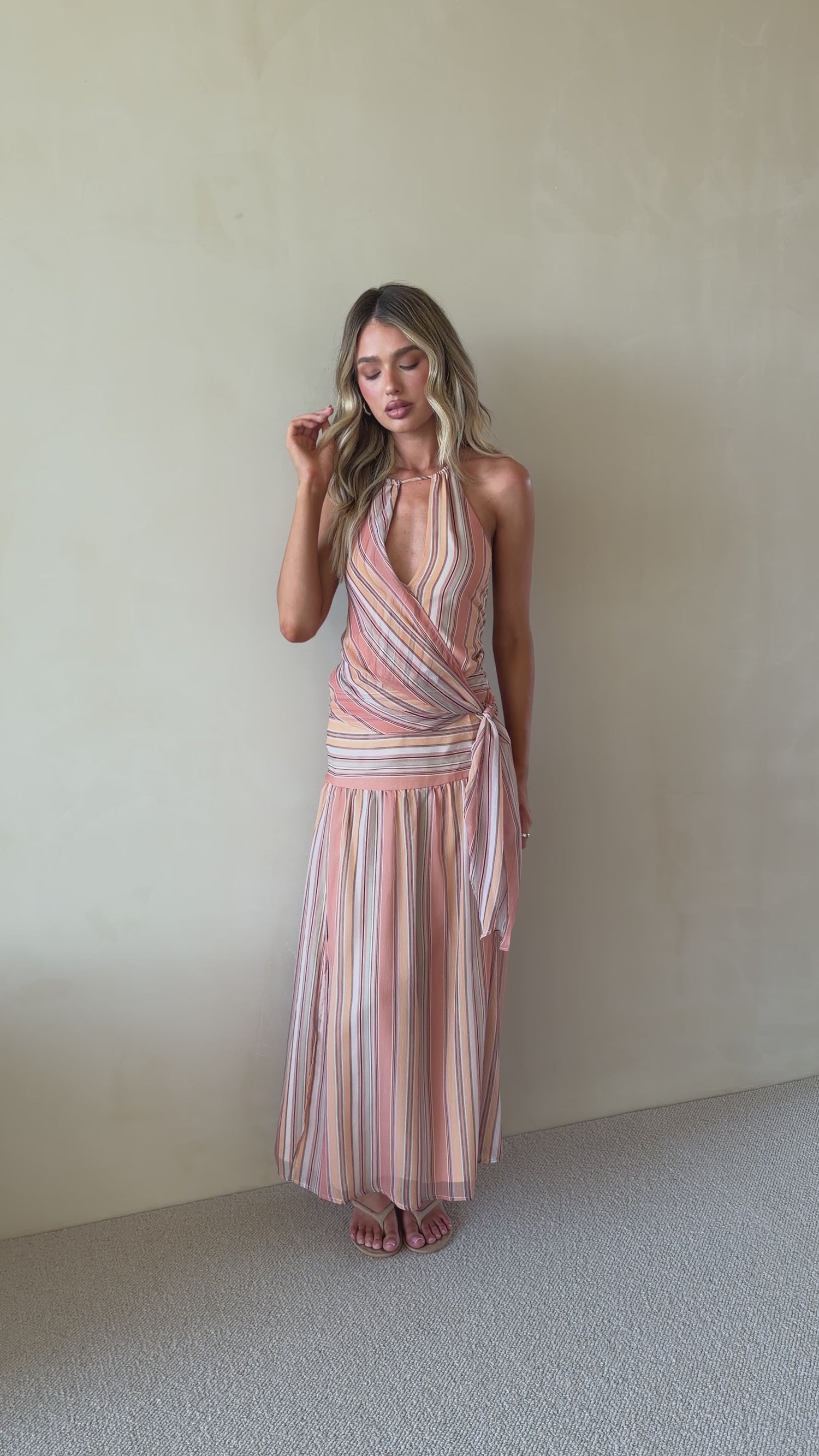 Viana Maxi Dress - Sunset Stripe - Billy J