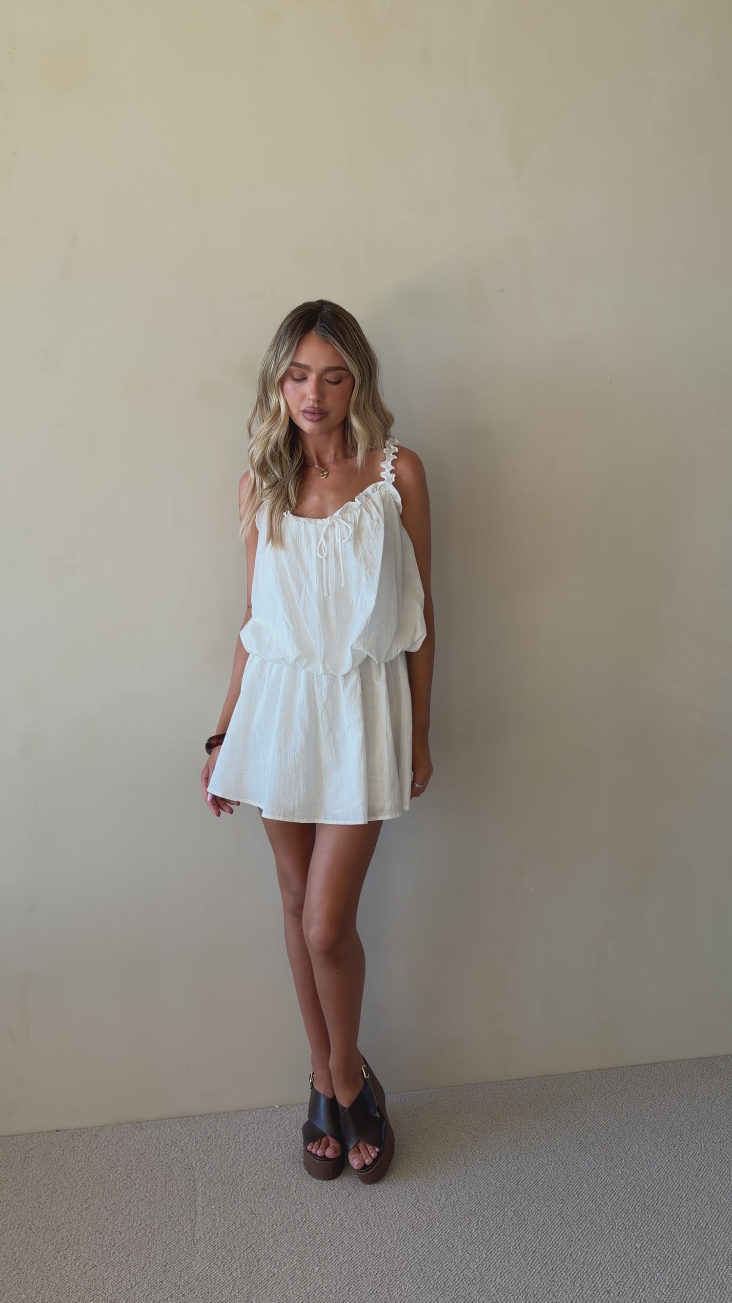 Brittany Mini Dress - White - Billy J