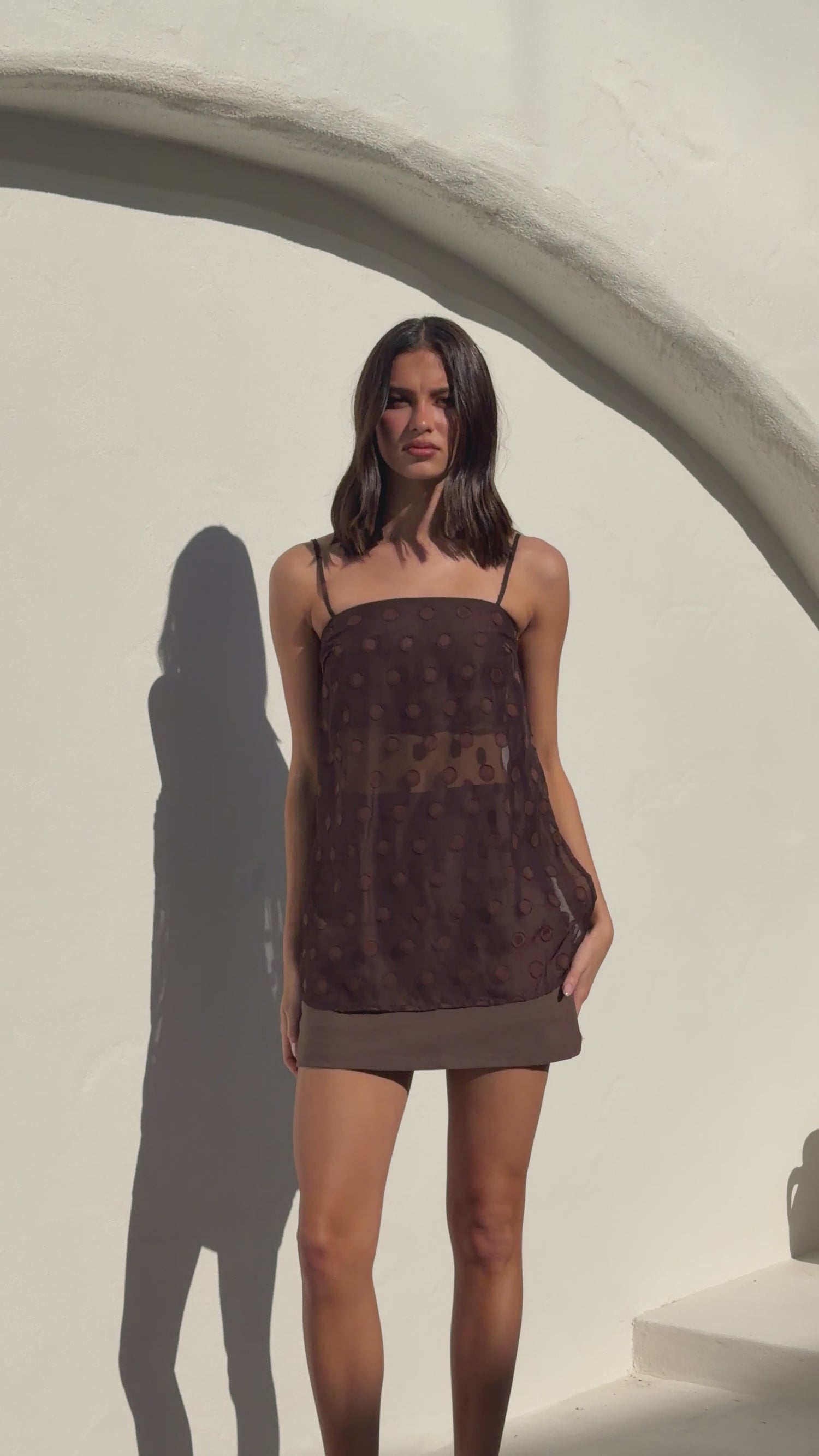 Rubi Semi Sheer Top - Chocolate Spot - Billy J