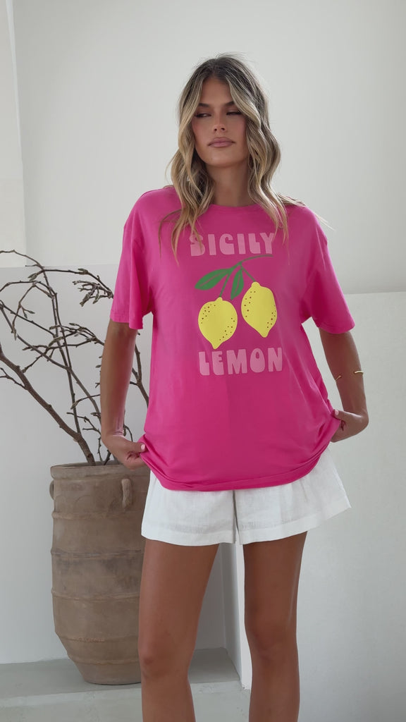 Sicily Lemon Tee - Pink - Billy J