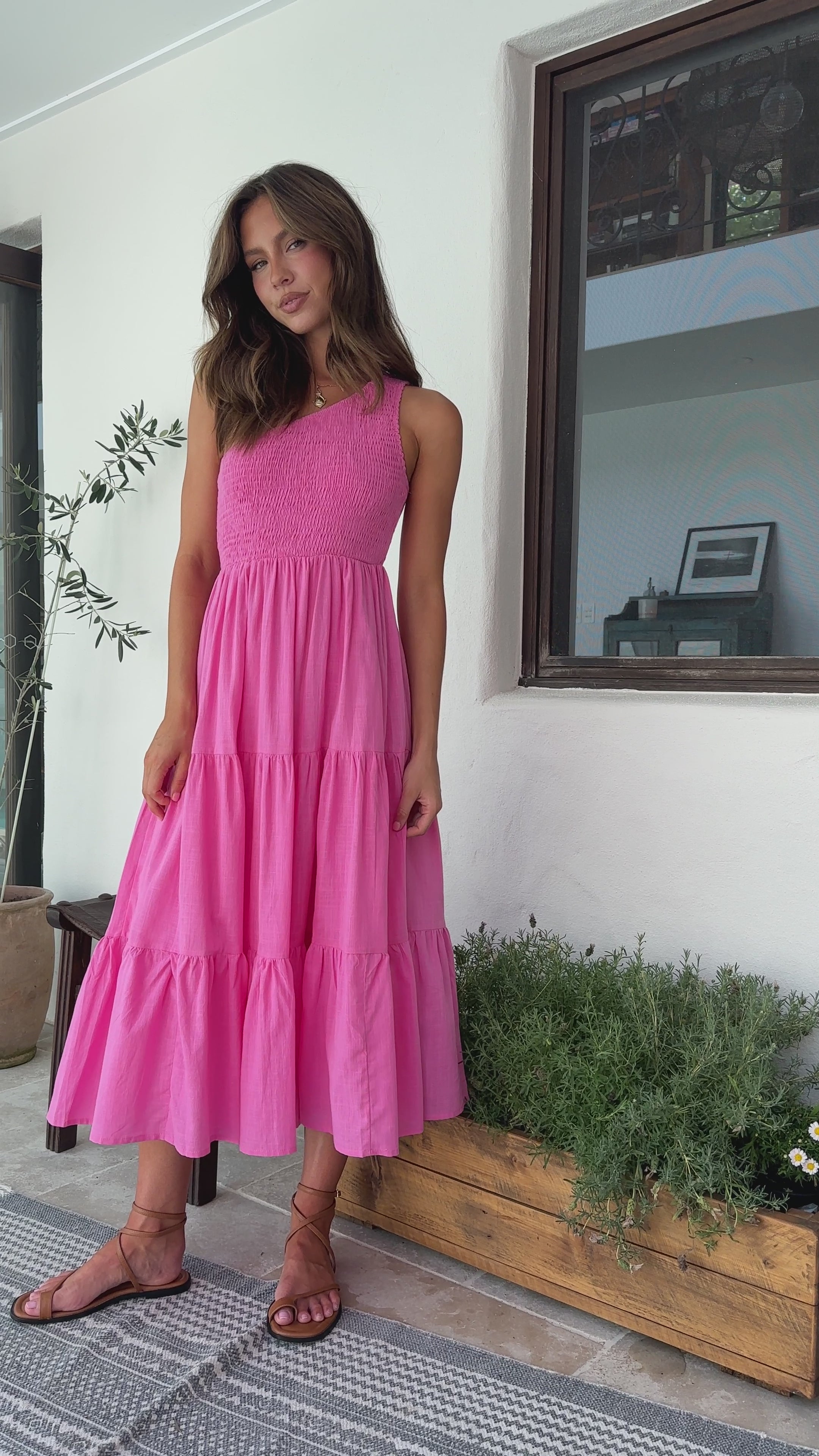 Avery Midi Dress - Pink