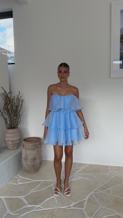 Load and play video in Gallery viewer, Monet Mini Dress - Blue
