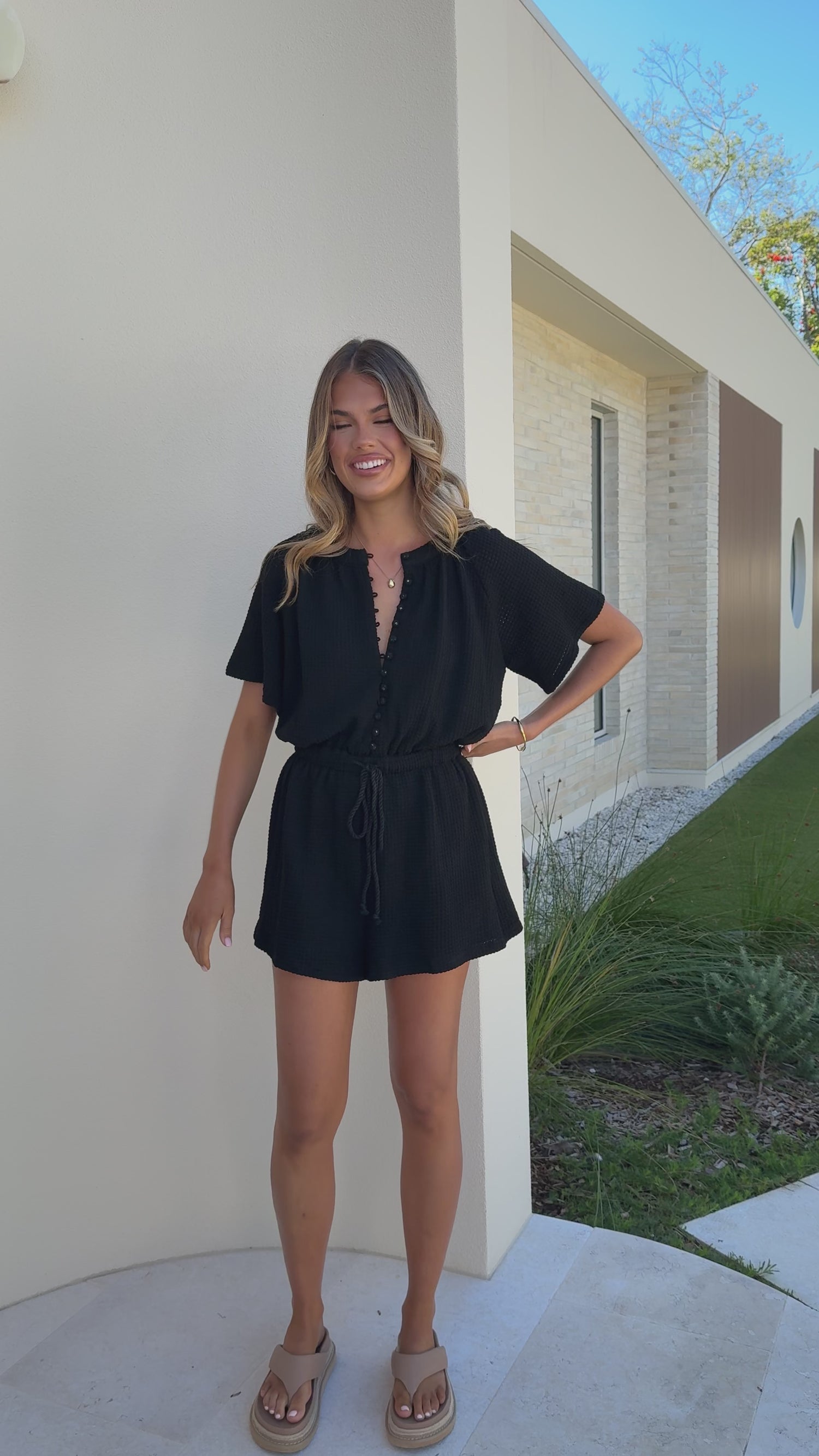 Loula Playsuit - Black - Billy J