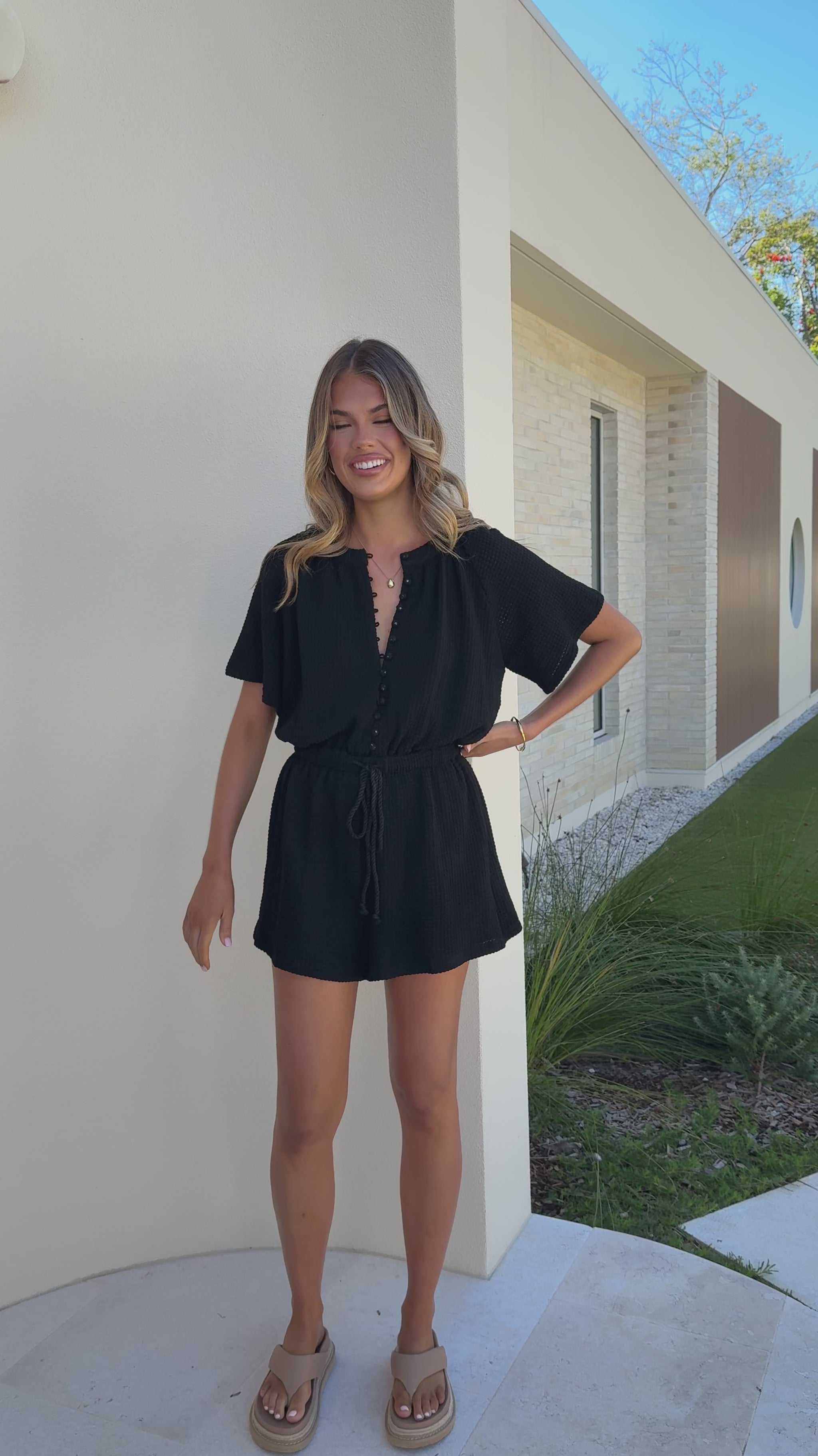 Loula Playsuit - Black - Billy J