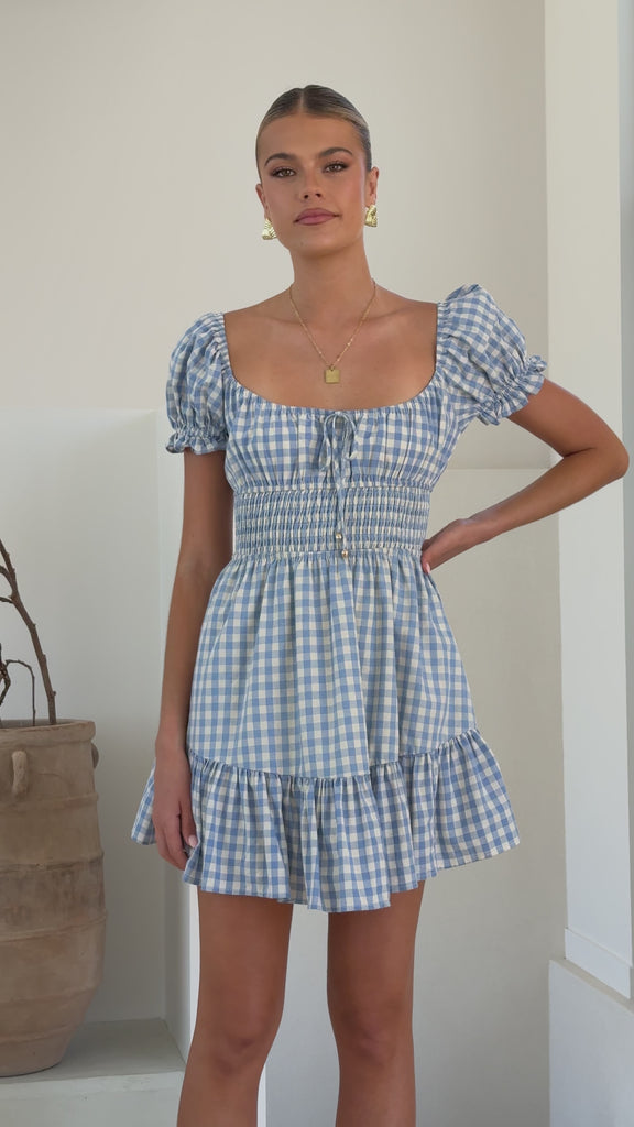 Kori Mini Dress - Blue Check - Billy J