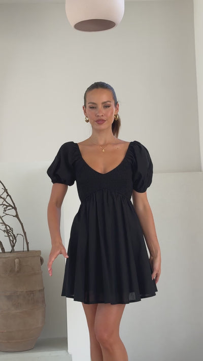 Load and play video in Gallery viewer, Sahirah Mini Dress - Black
