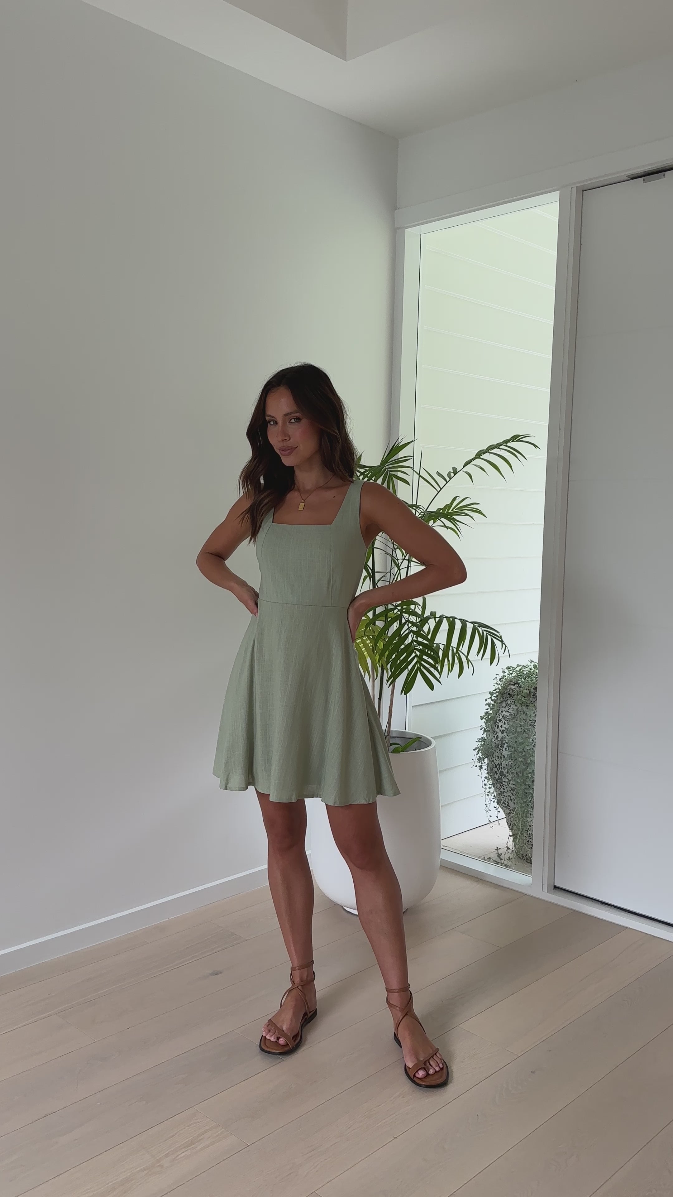 Carlita Mini Dress - Sage