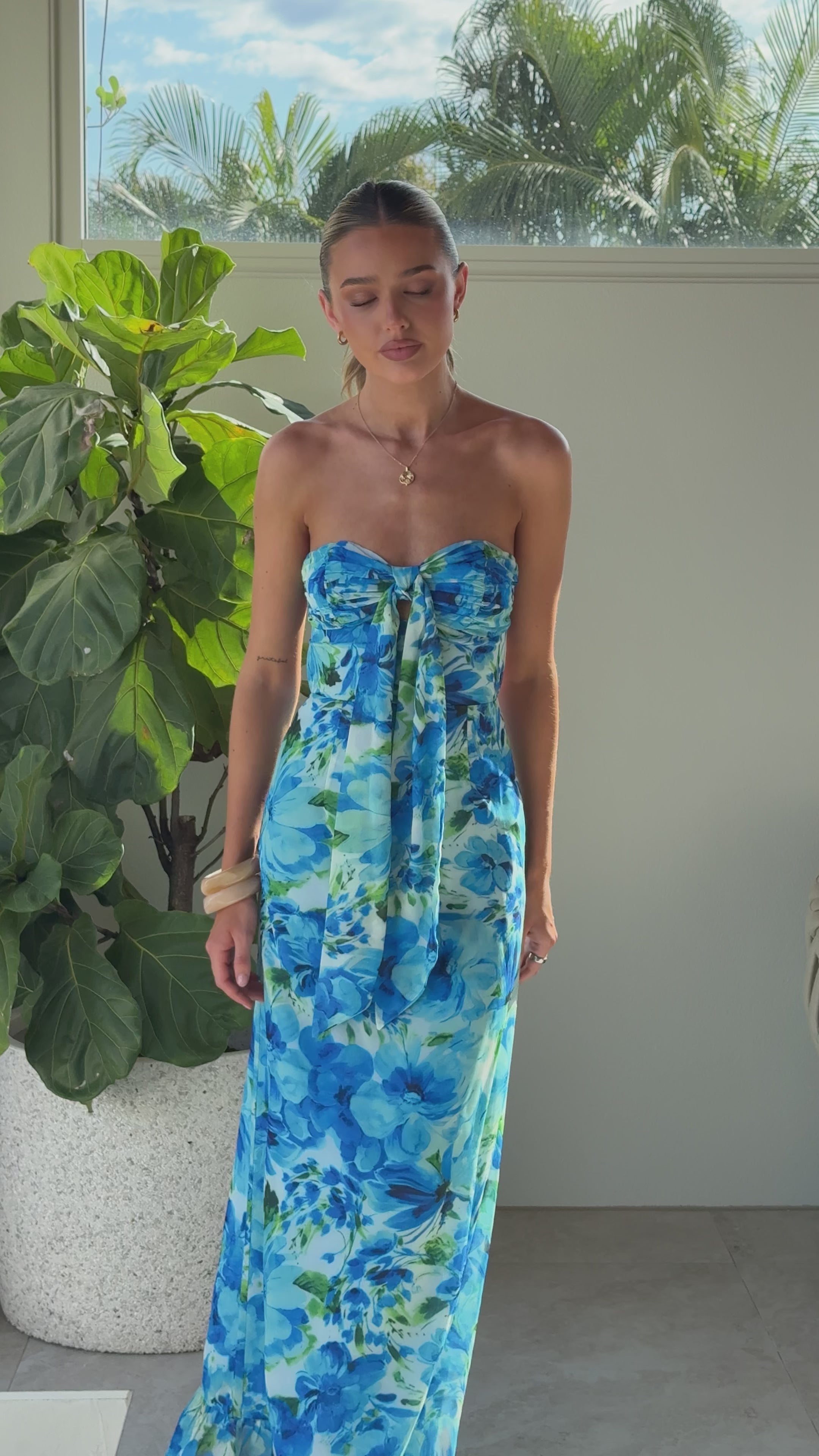 Malita Maxi Dress - Blue Floral - Billy J