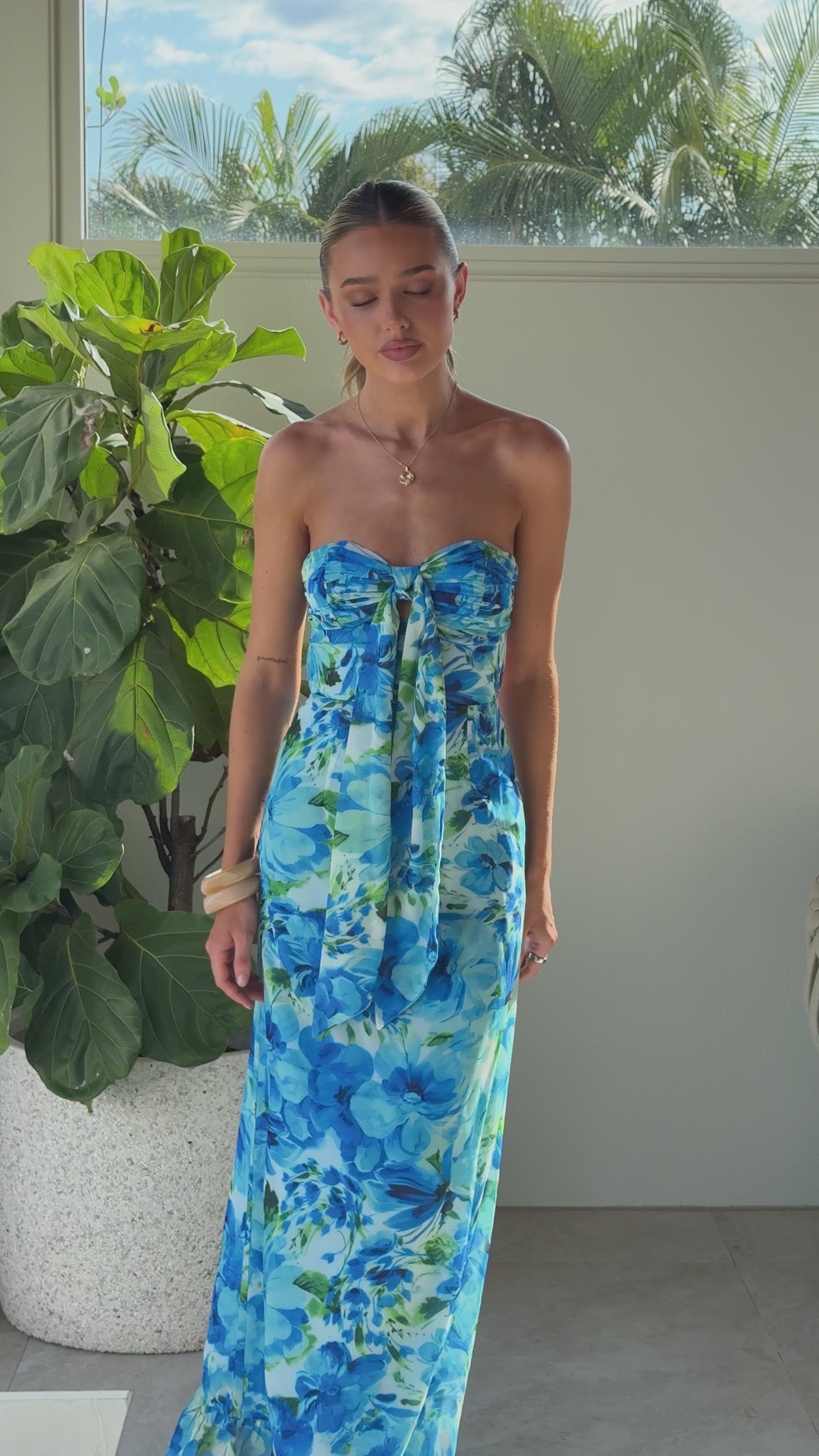 Malita Maxi Dress - Blue Floral - Billy J