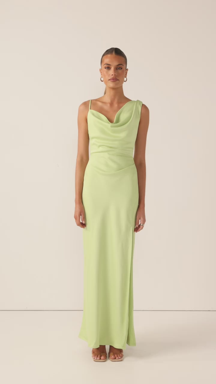 Iris Asymmetrical Maxi Dress - Key Lime - Billy J