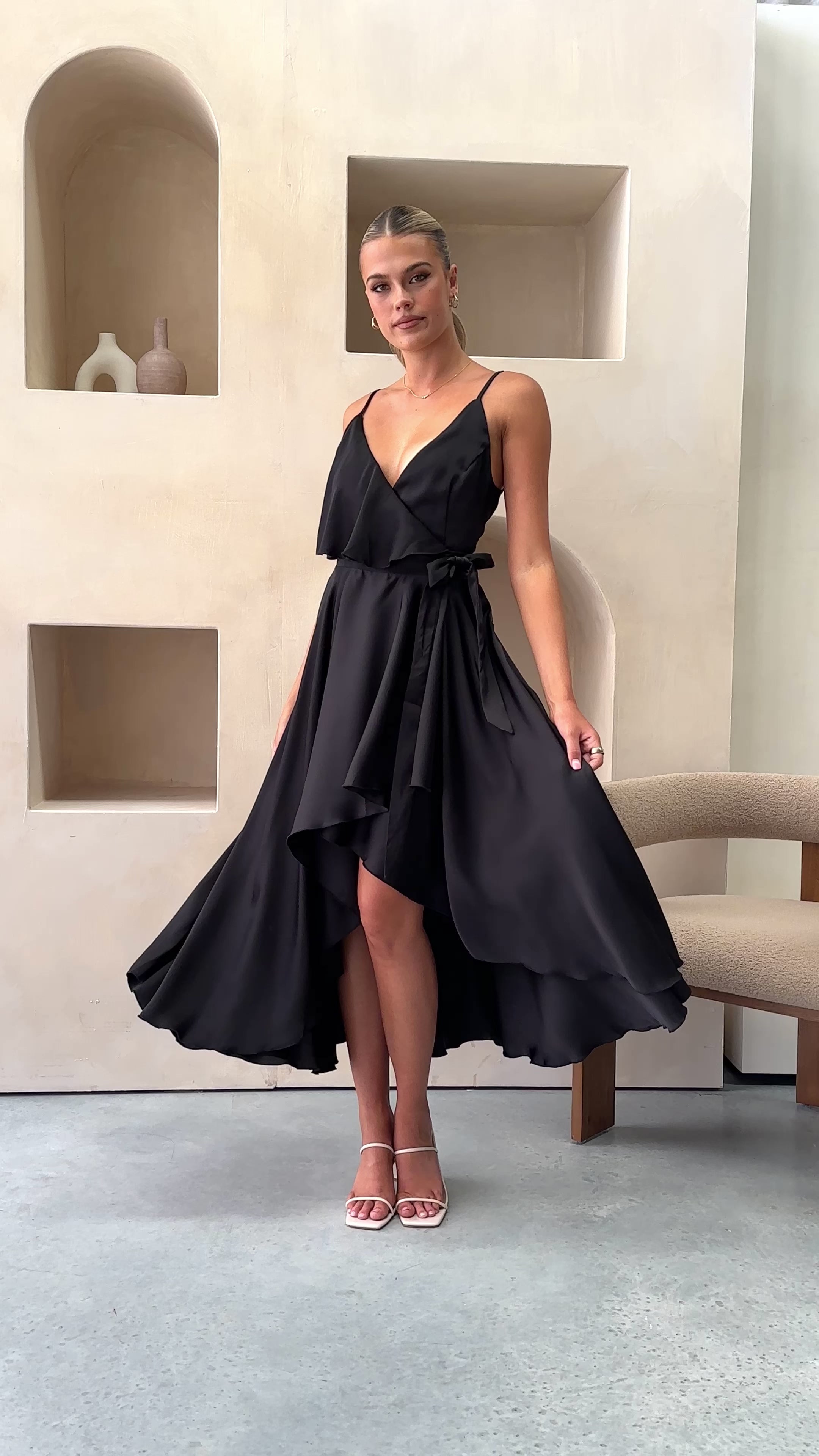 Gabriella Midi Dress - Black