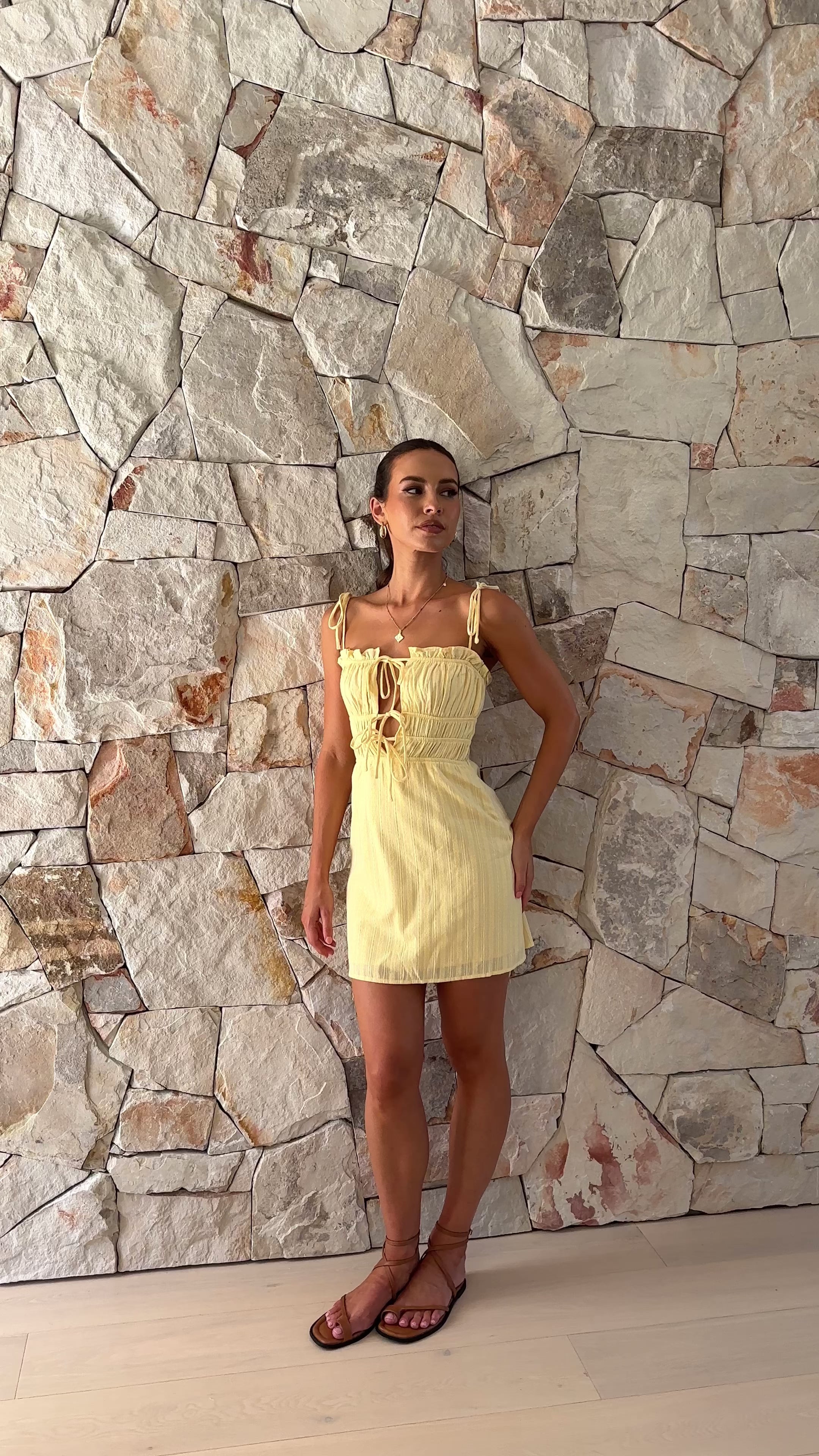 Francesca Mini Dress - Yellow