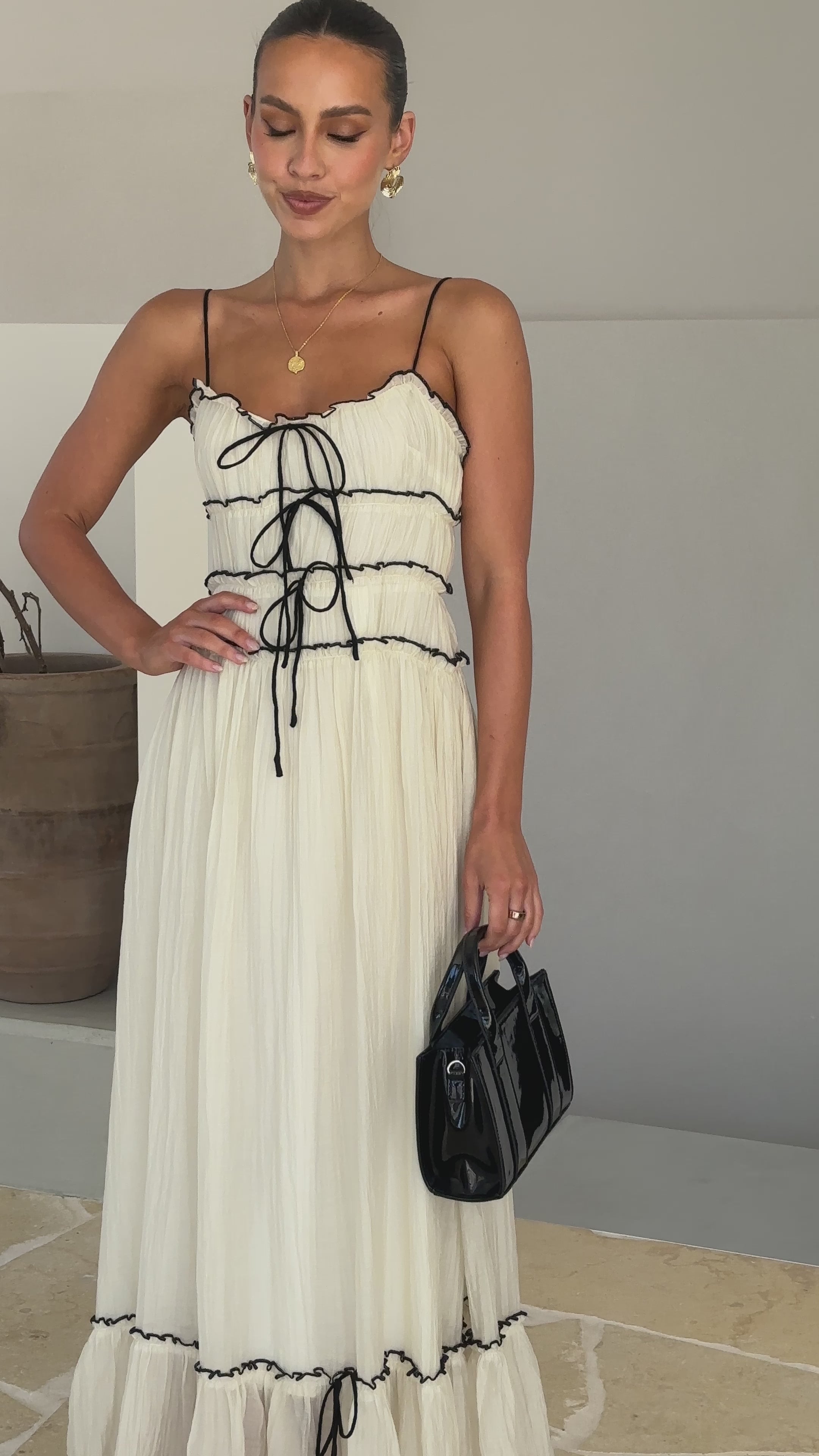 Halo Maxi Dress - White / Black