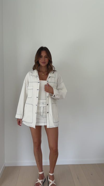 Load and play video in Gallery viewer, Lorelei Jacket - White
