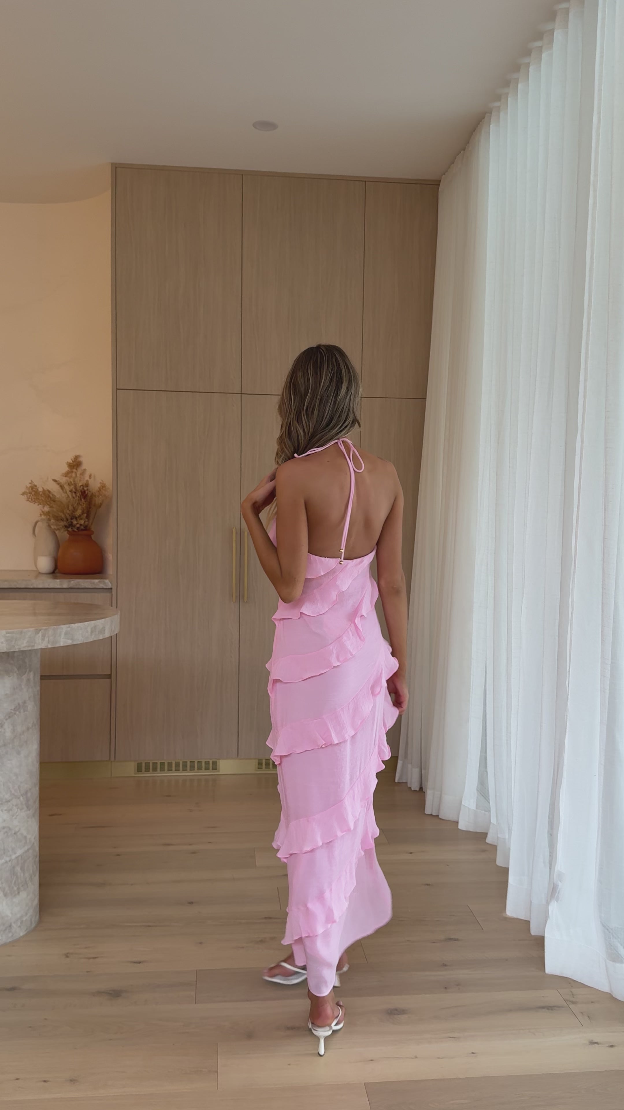 Load video: Sophia Maxi Dress - Soft Pink - Billy J