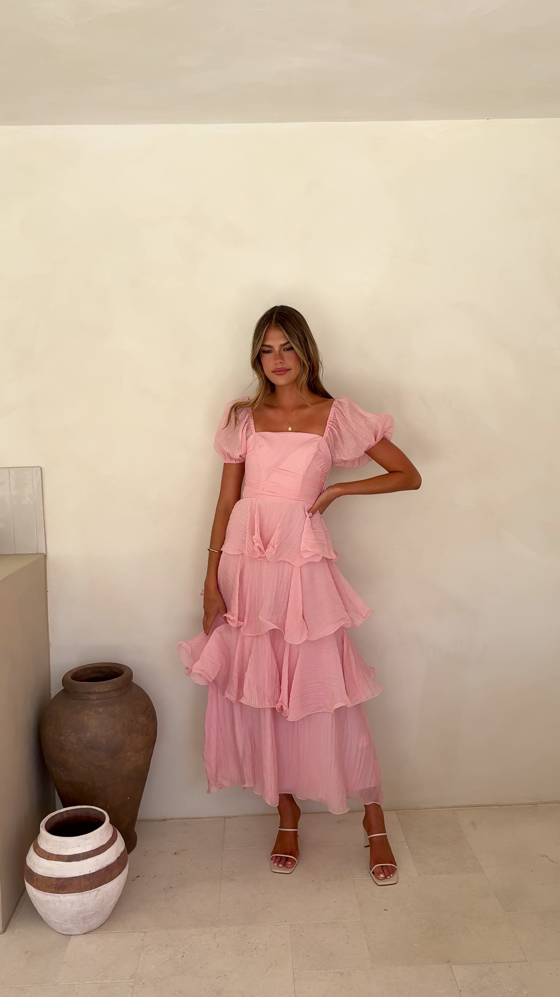 Load video: Lanelle Maxi Dress - Pink - Billy J