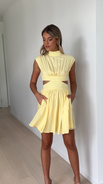 Load and play video in Gallery viewer, Beatrice Mini Dress - Yellow
