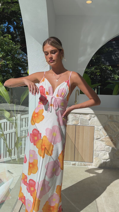 Load and play video in Gallery viewer, Fahri Maxi Dress - Pink Floral
