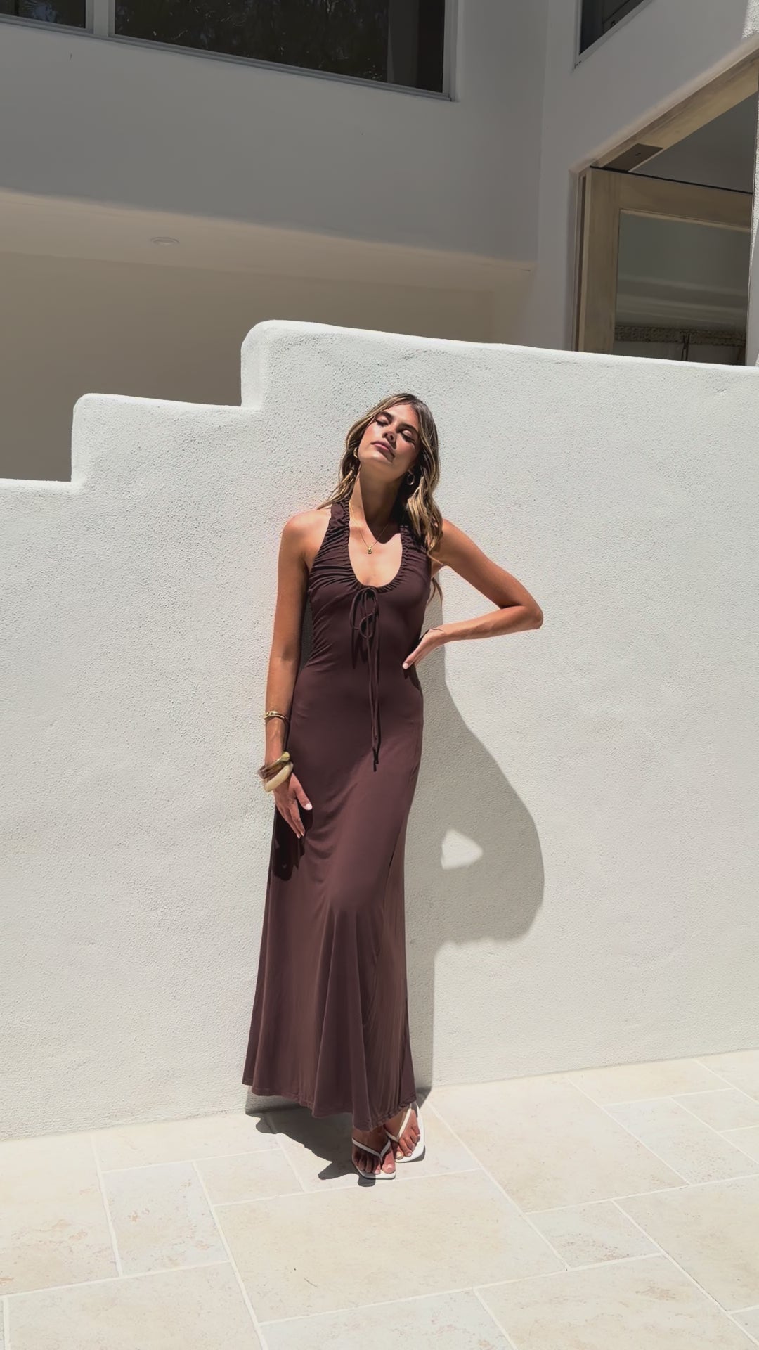 Toryah Maxi Dress - Brown - Billy J