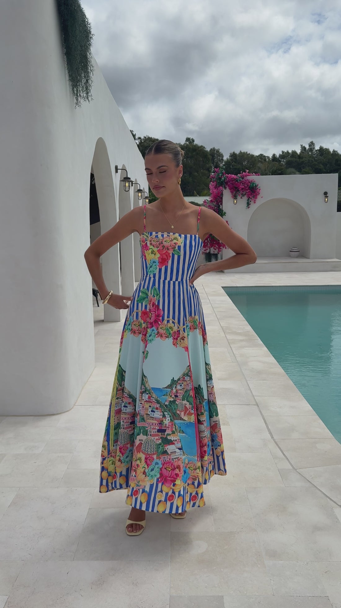 Clara Maxi Dress - Positano Blue - Billy J