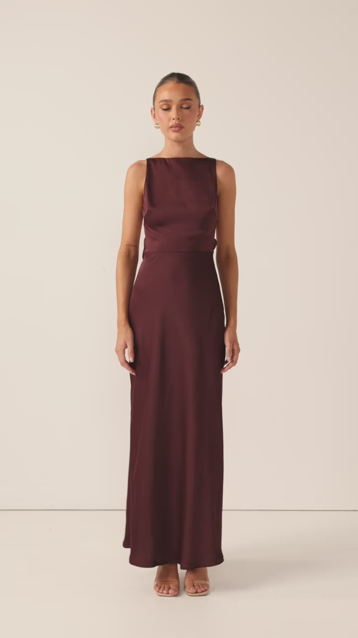 Load video: Sia Maxi Dress - Chocolate