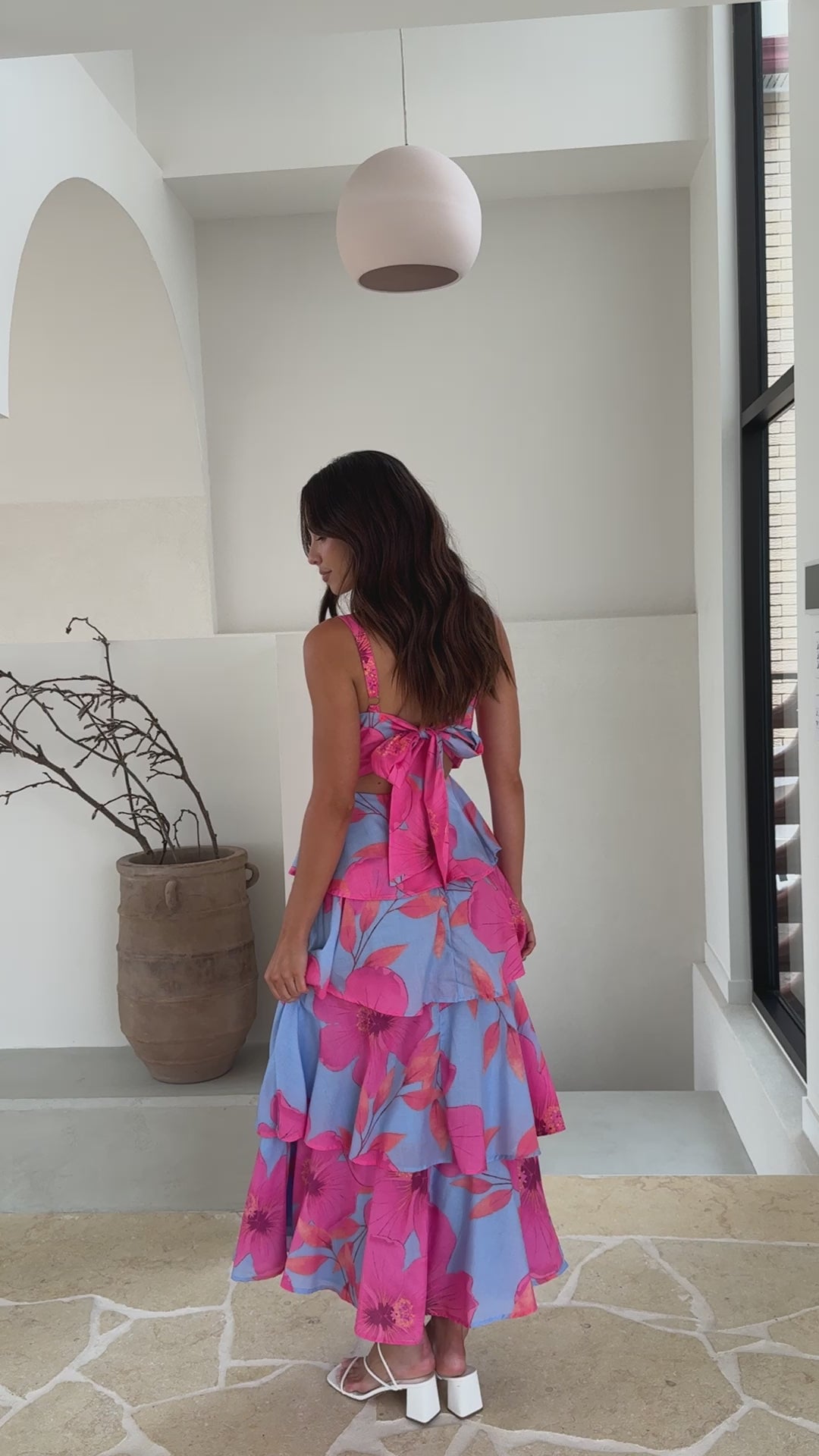 Page Maxi Dress - Blue / Pink Floral