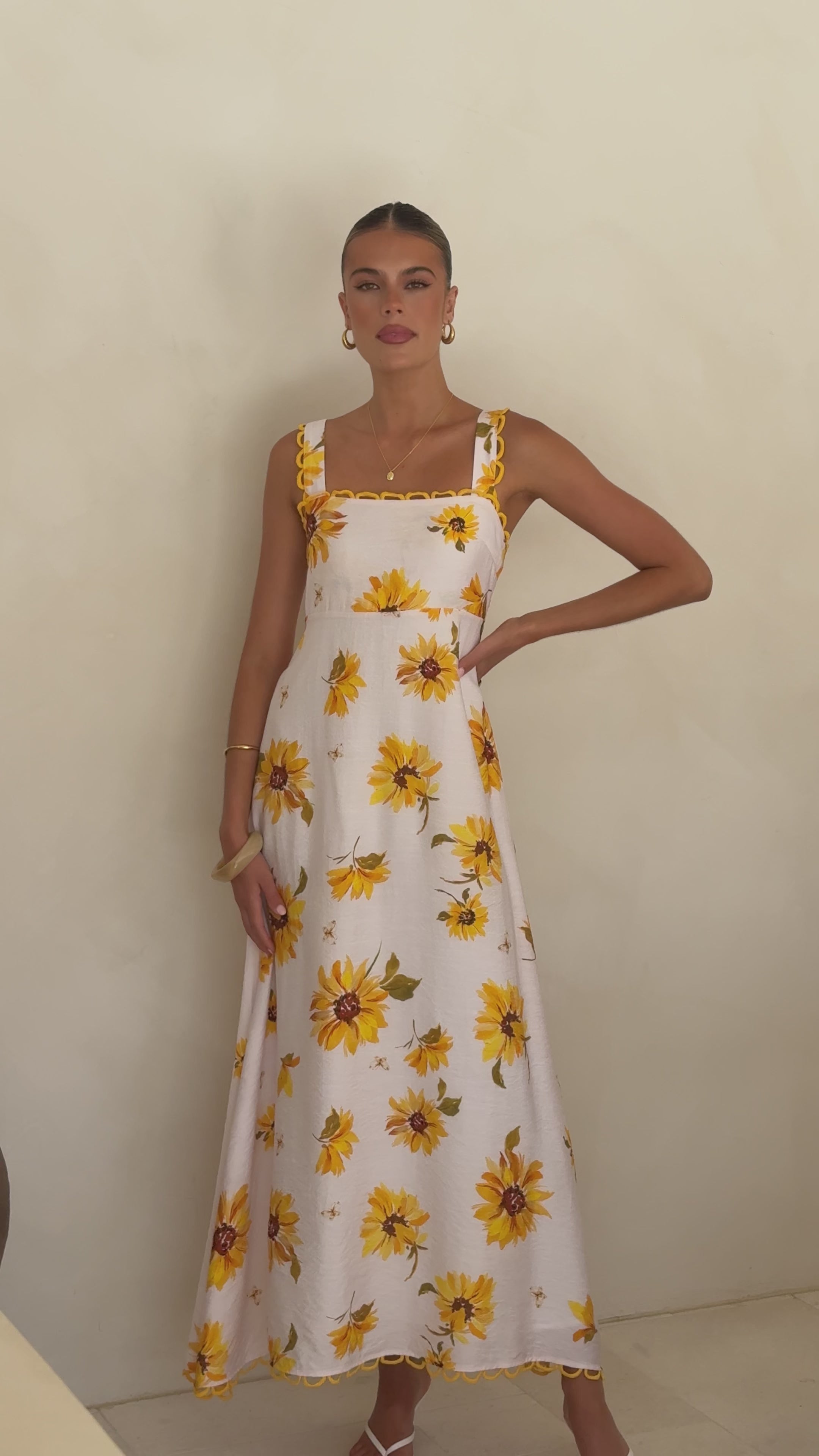 Load video: Milani Maxi Dress - Sunflower Print - Billy J