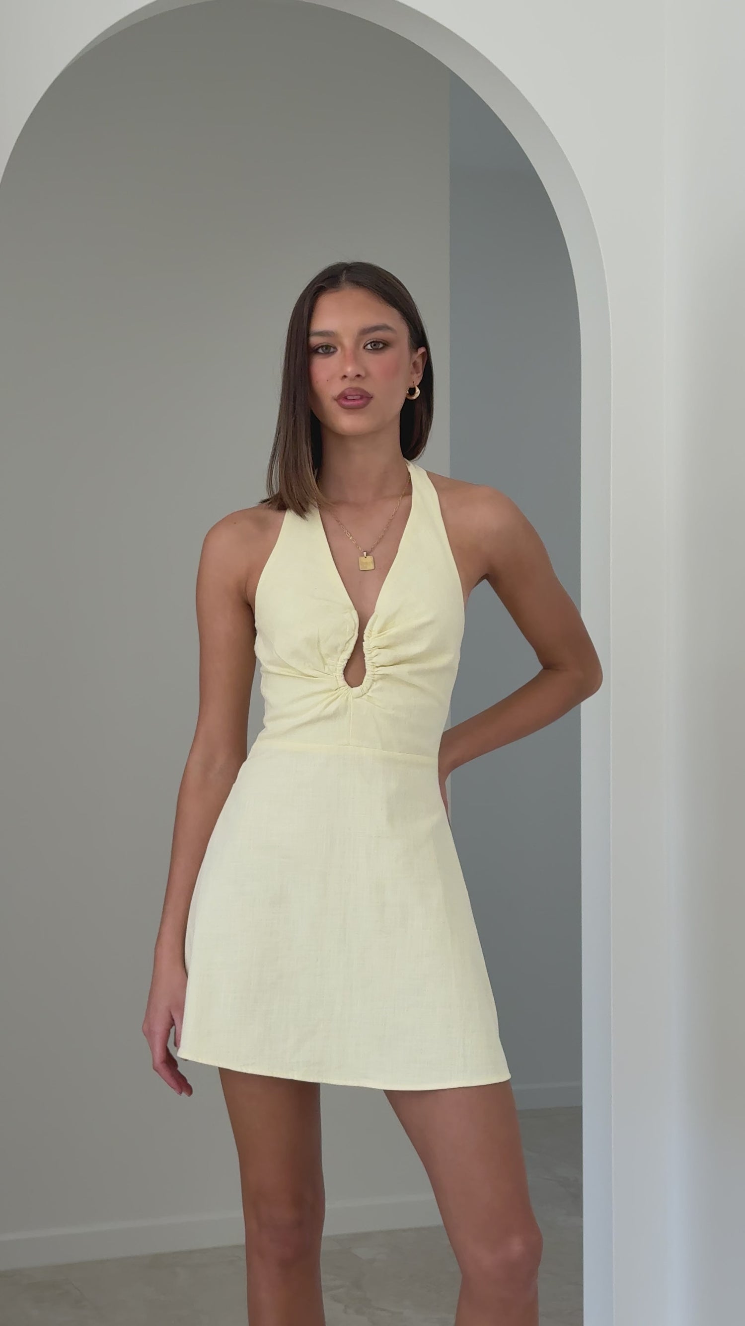 Tarlie Mini Dress - Yellow - Billy J