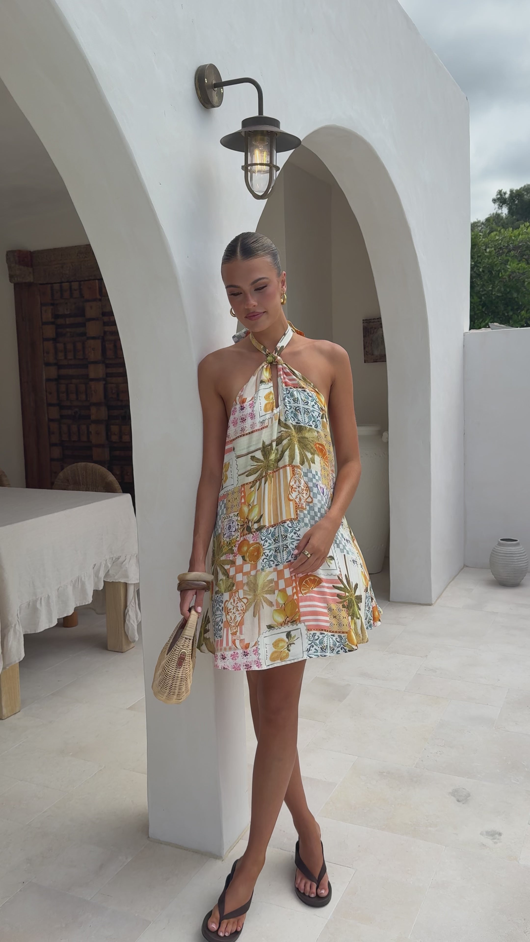 Load video: Maja Mini Dress - Las Palmas Print - Billy J