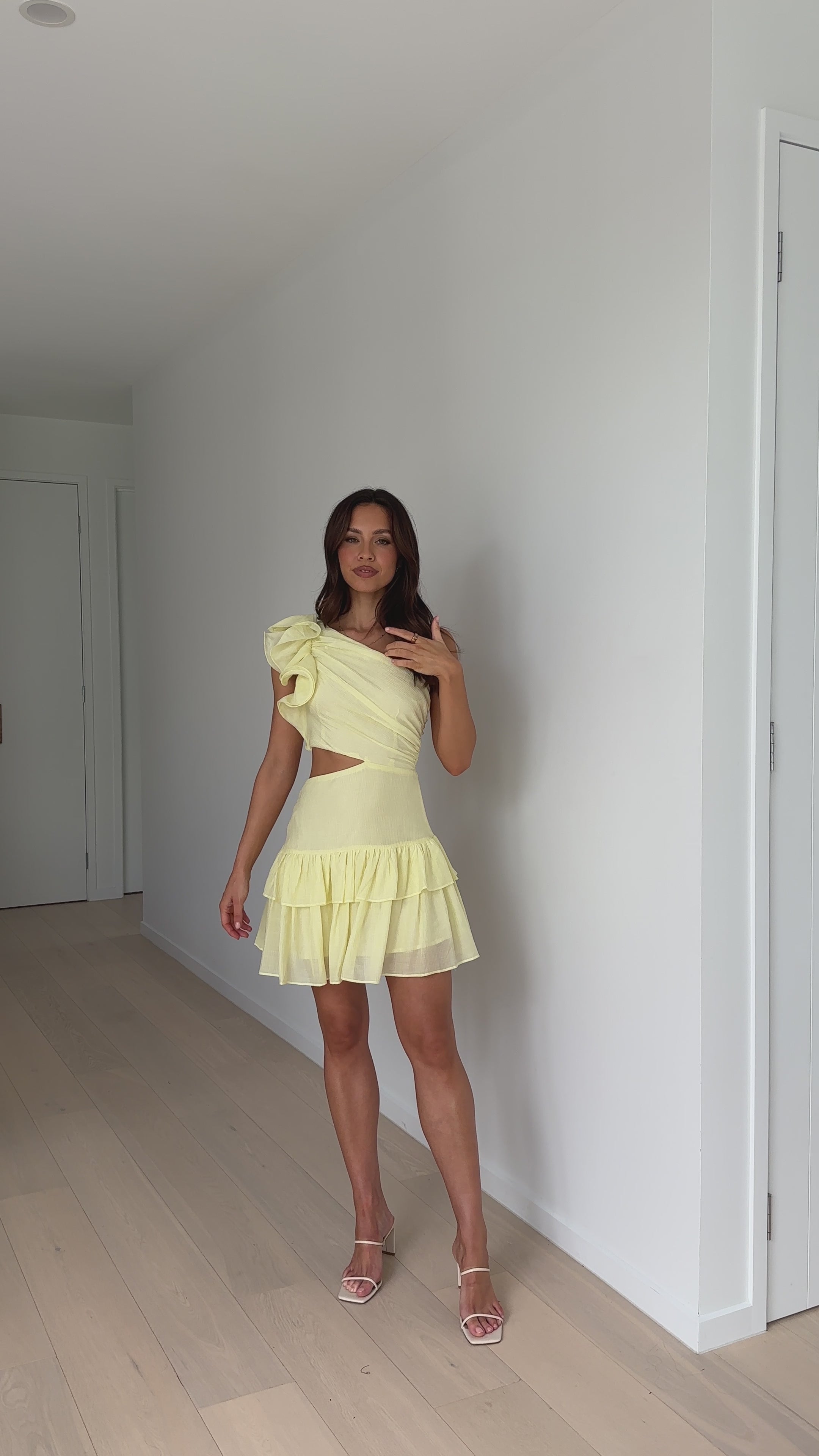 Addo Ruffle Mini Dress - Yellow