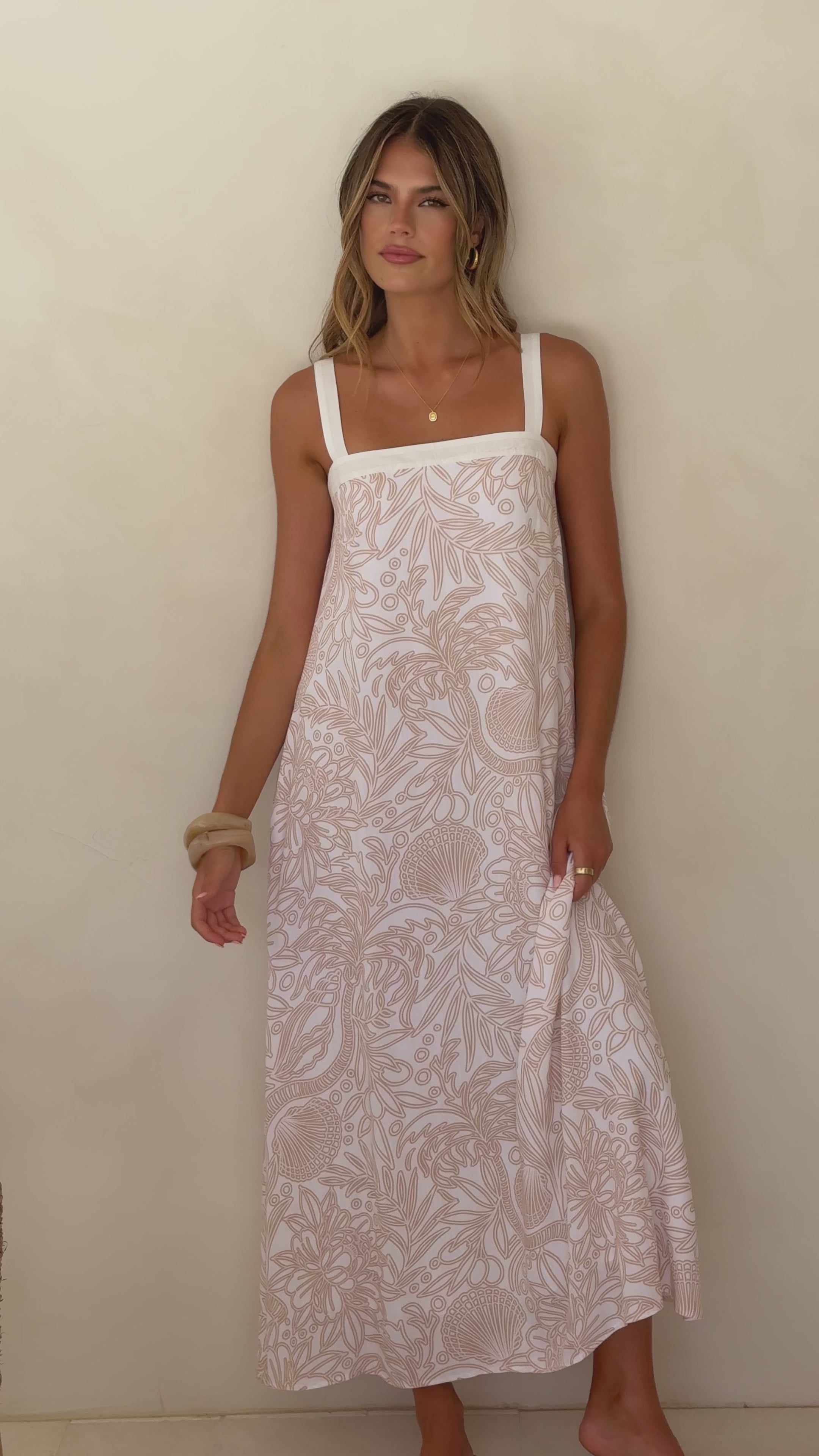 Load video: Kiki Maxi Dress - Coastal Drifter Print - Billy J