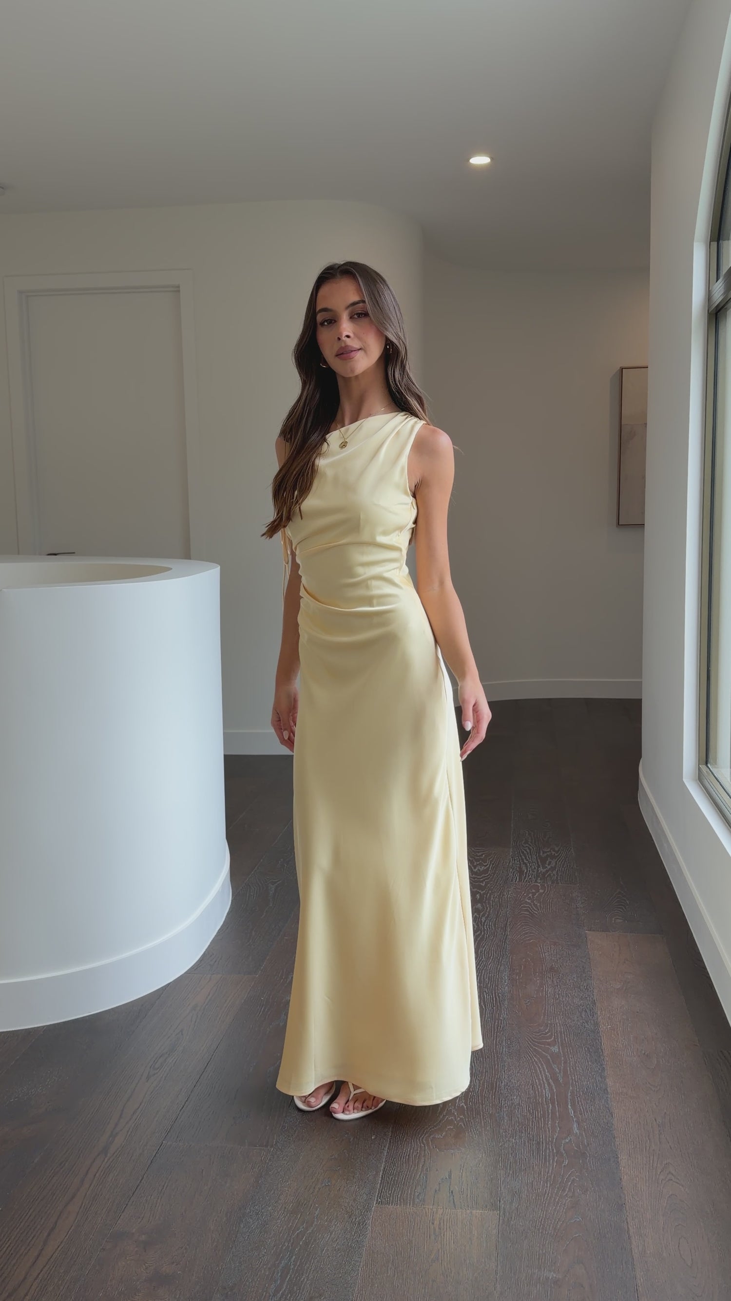 Sabrina One Shoulder Maxi Dress - Lemon - Billy J