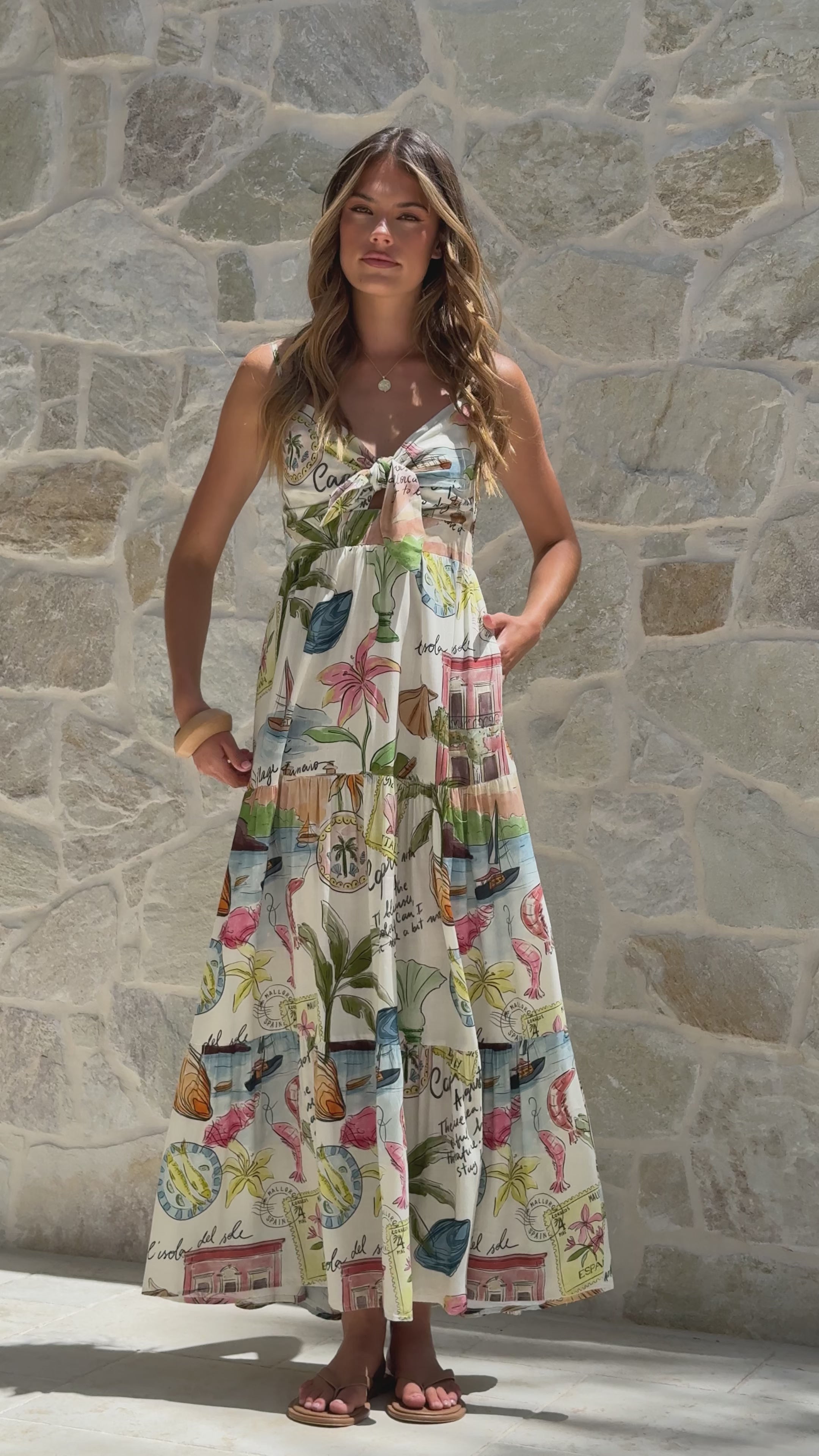 Load video: Carissa Maxi Dress - Capri Print - Billy J